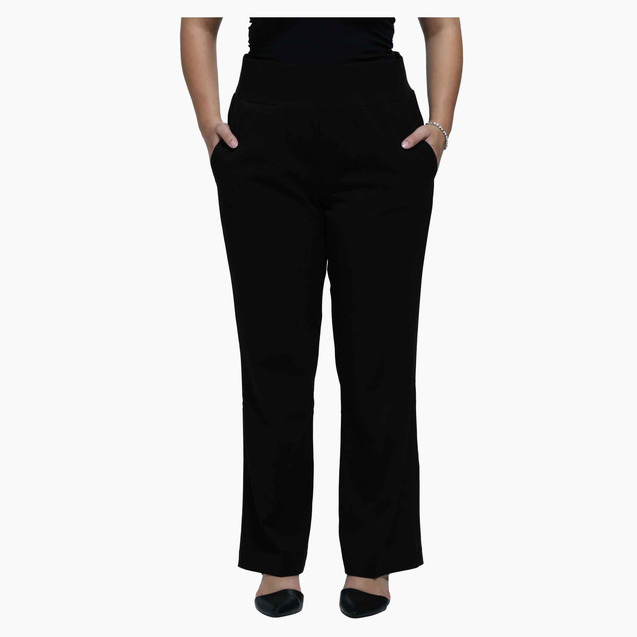 Plus Size Straight Leg Pants in Slim Fit-women-clothing-bottoms-trousers-image-1