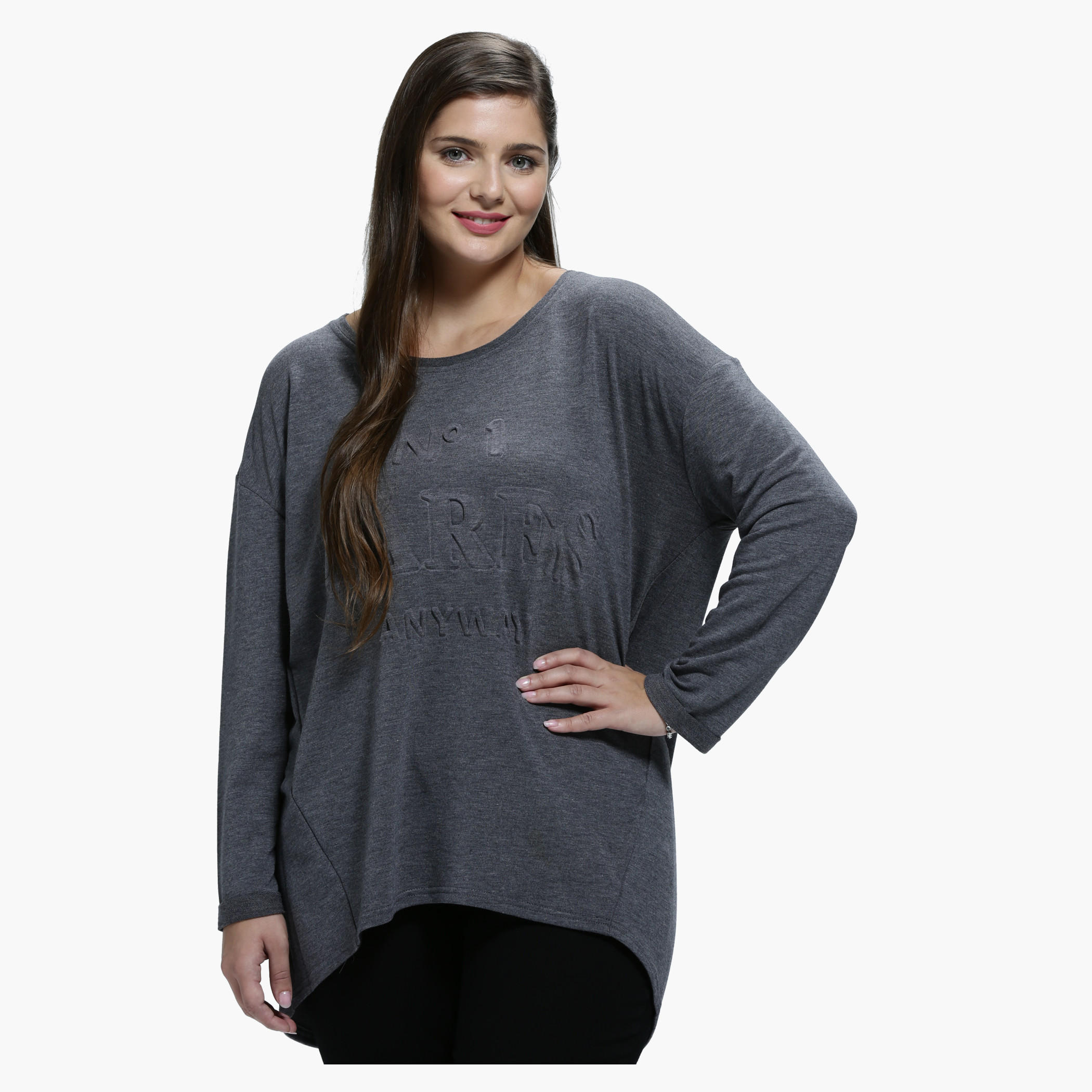 Plus Size T-Shirt with Round Neck-women-clothing-tshirts-image-1