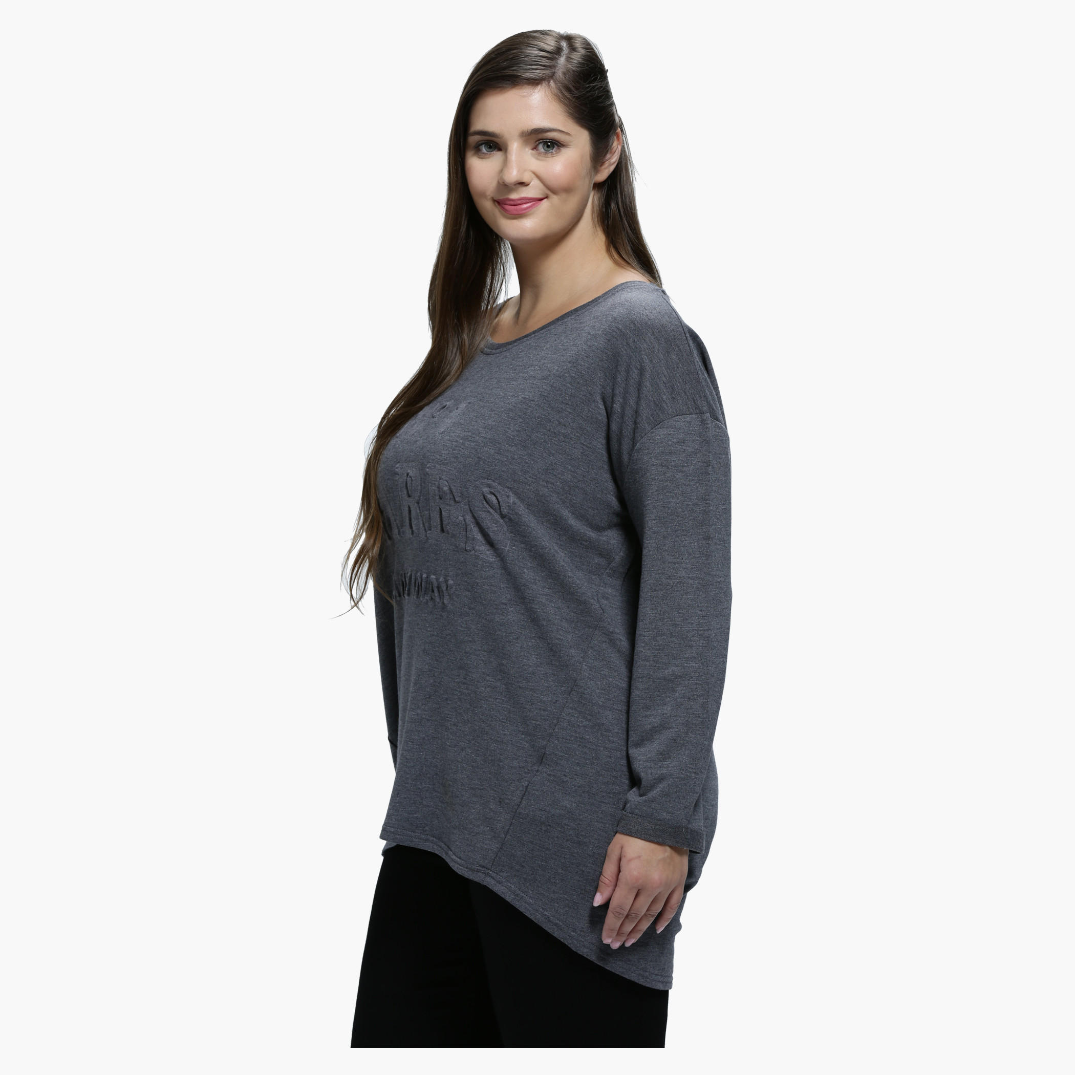 Plus Size T-Shirt with Round Neck-women-clothing-tshirts-image-3