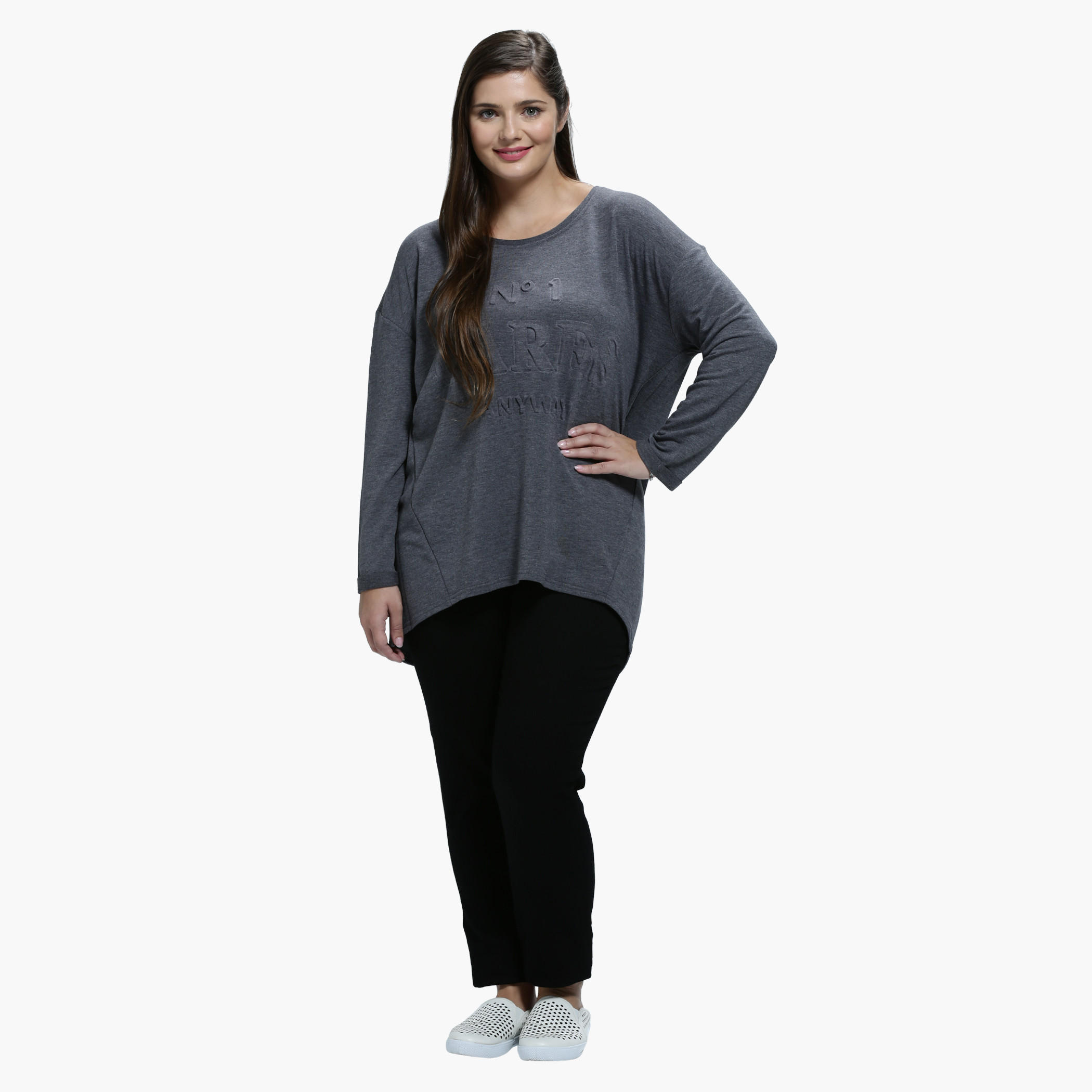 Plus Size T-Shirt with Round Neck-women-clothing-tshirts-image-5