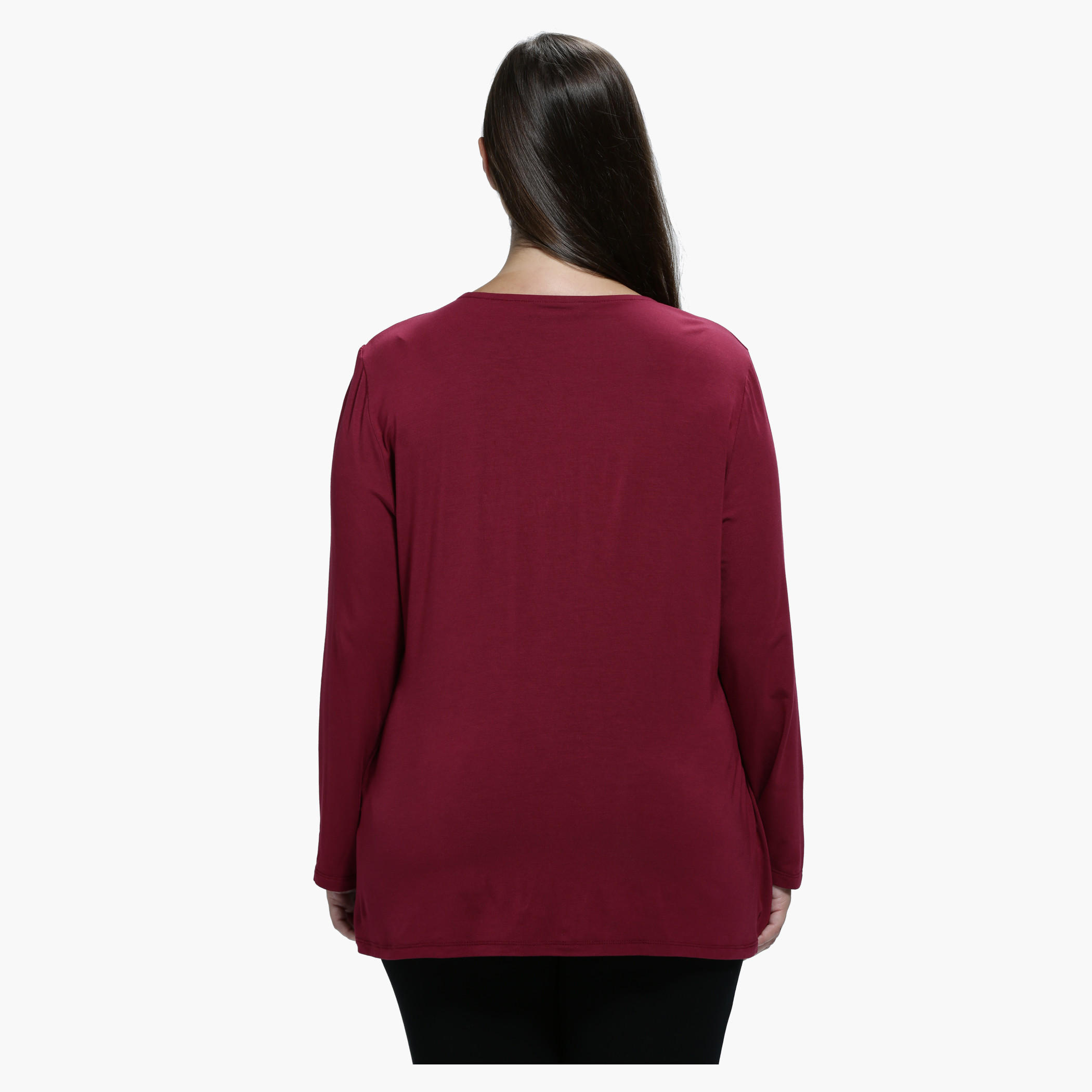 Plus Size Embellished Top with Round Neck and Long Sleeves-women-clothing-shirtsandblouses-blouses-image-2