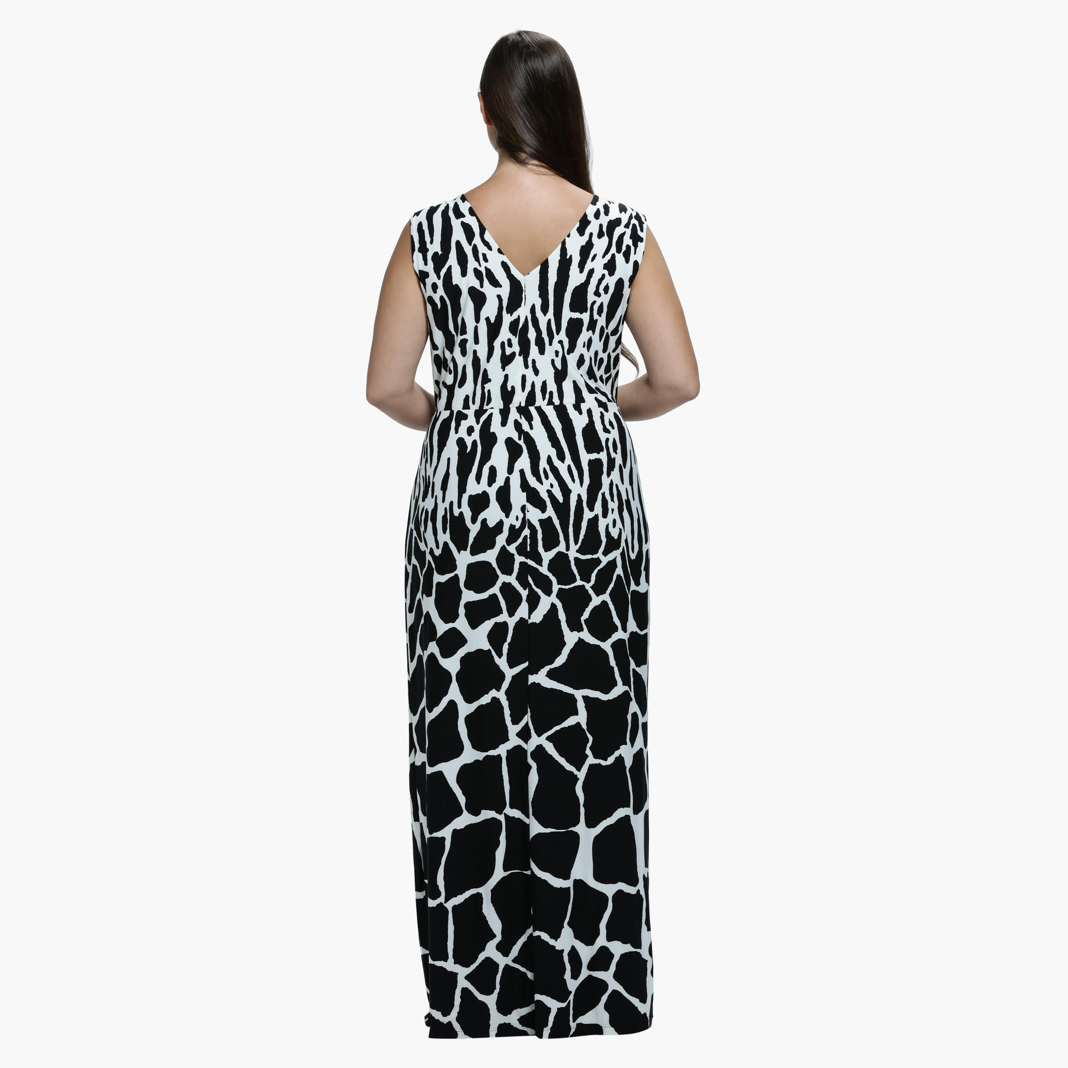 Plus Size Printed Maxi Dress with Round Neck-women-clothing-dresses-image-3