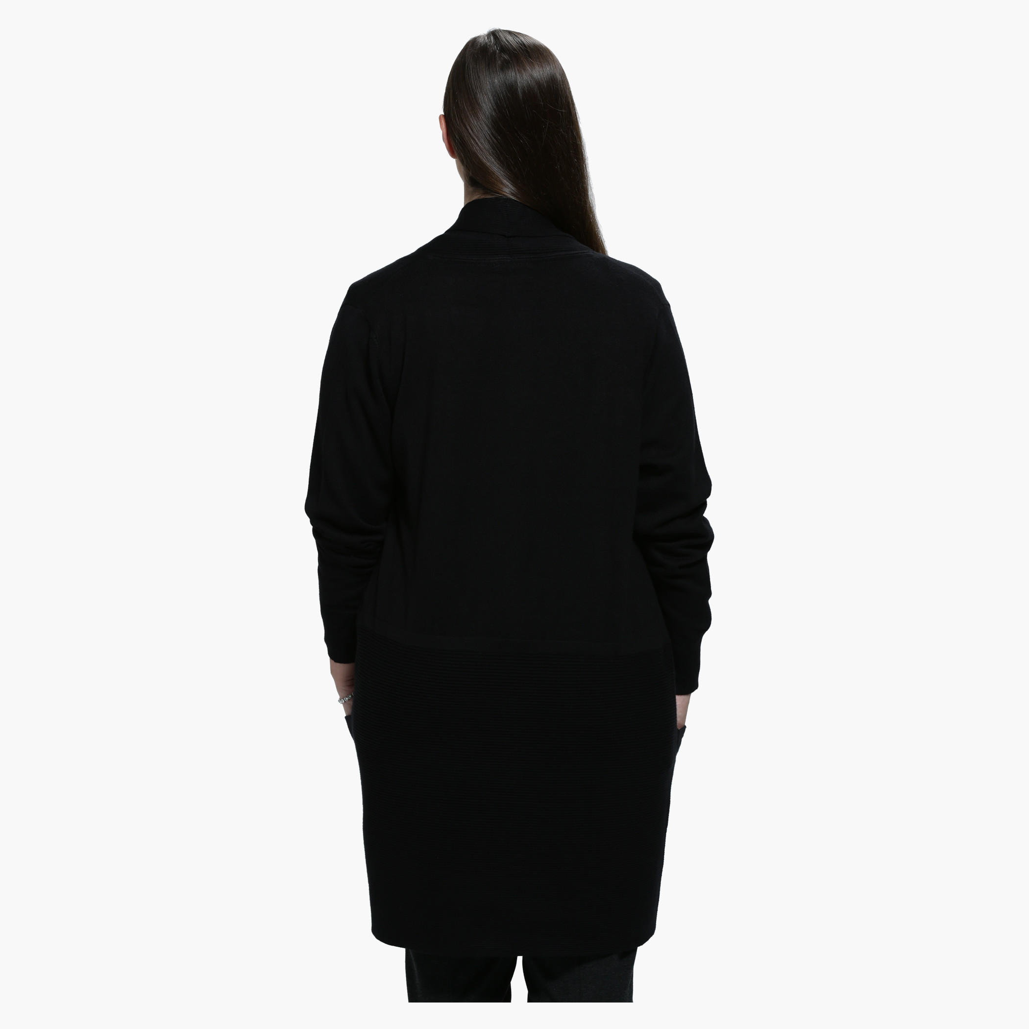 Plus Size Pocket Cardigan in Long Sleeves-women-winterwear-cardigansandjumpers-cardigans-image-2