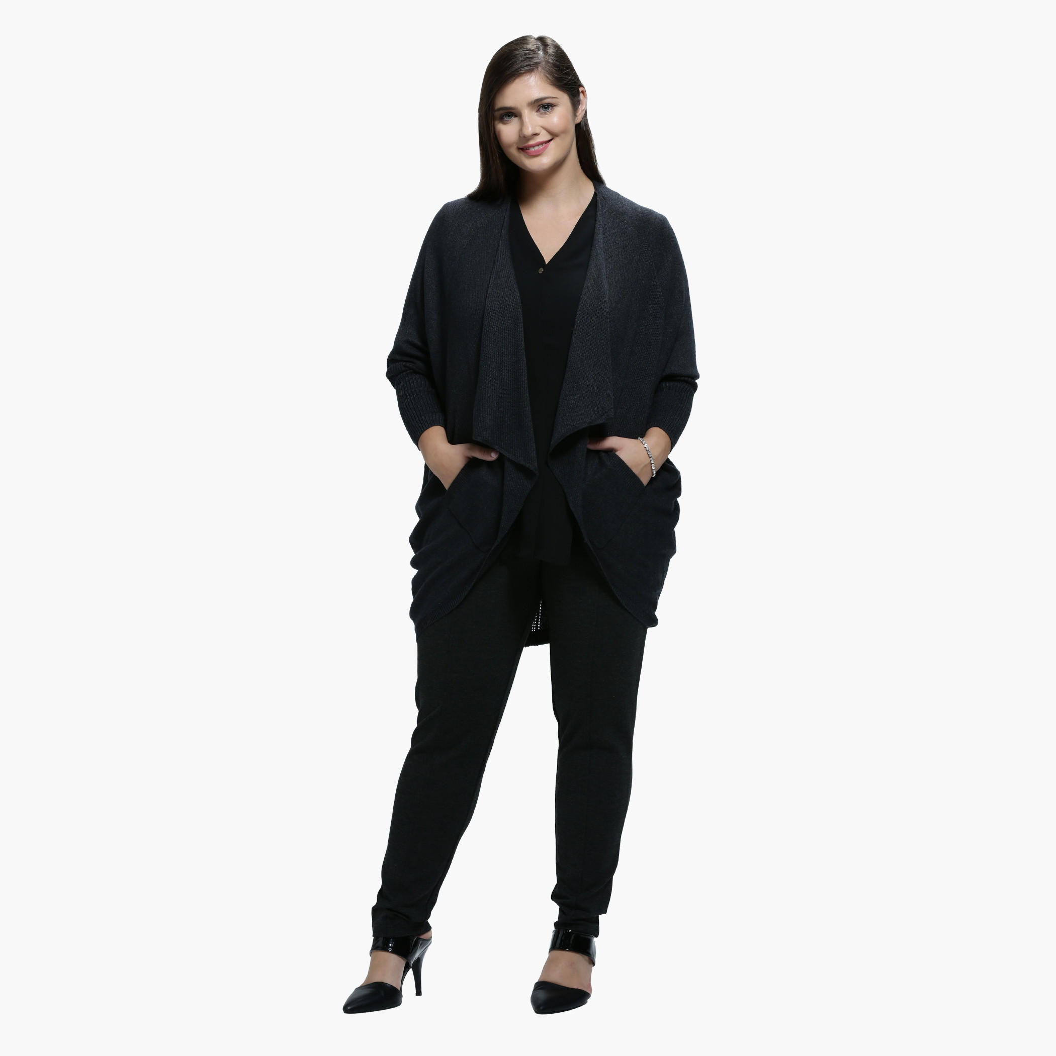 Plus Size Cardigan with Side Pockets and Long Sleeves-women-winterwear-cardigansandjumpers-cardigans-image-10