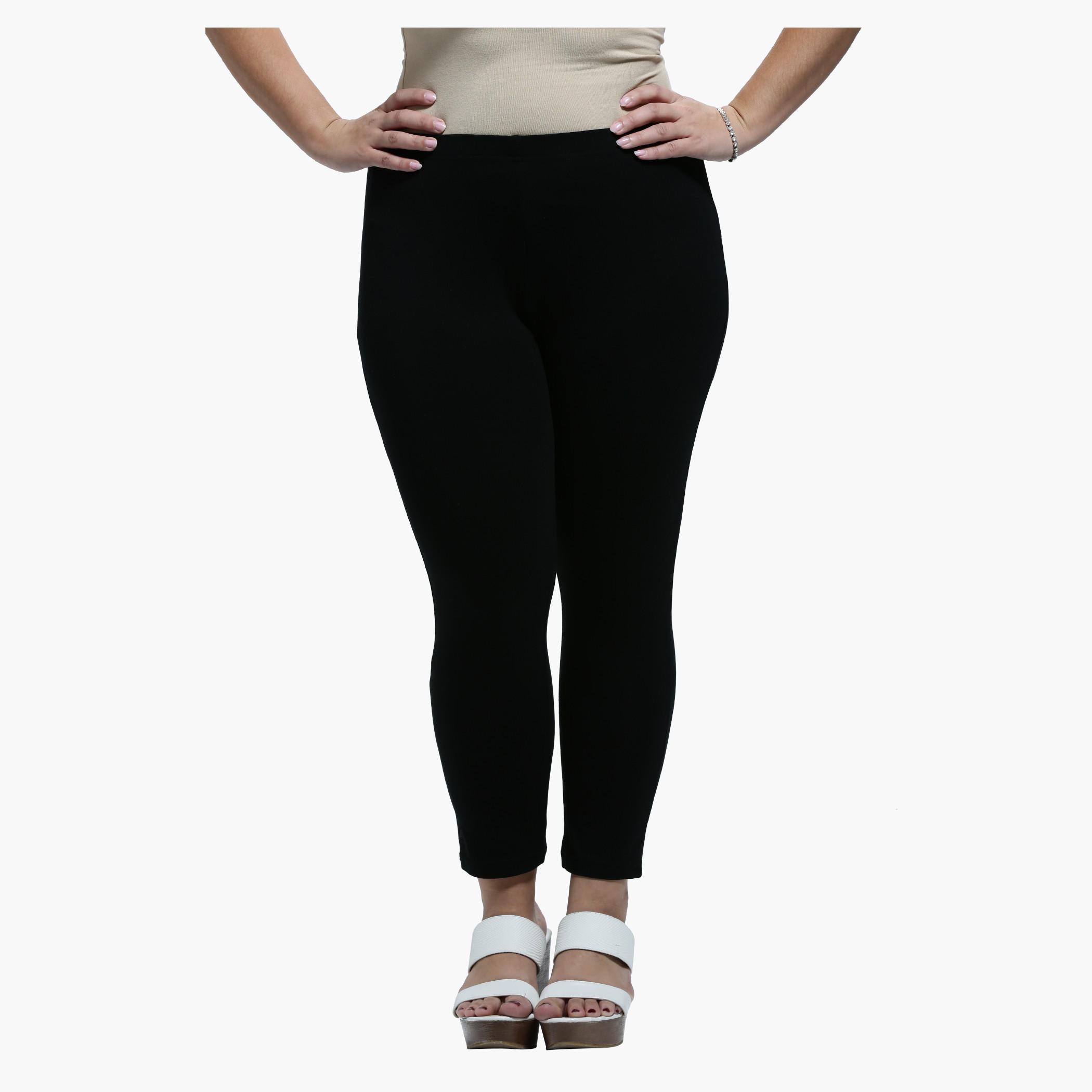 Plus Size Cropped Leggings with Elastic Waist-women-clothing-bottoms-leggings-image-1