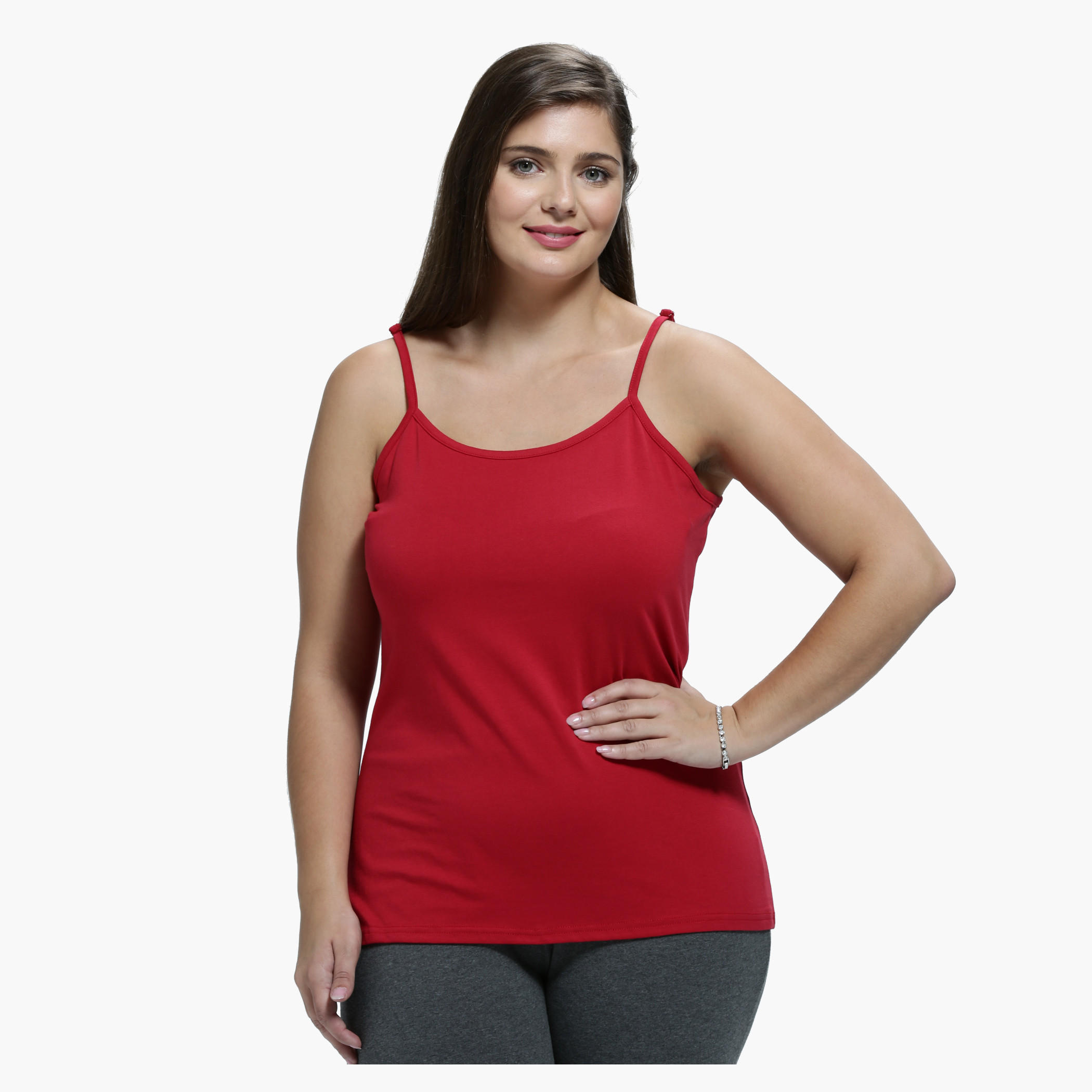 Plus Size Spaghetti Top with Adjustable Straps-women-clothing-lingerie-camisoles-image-1