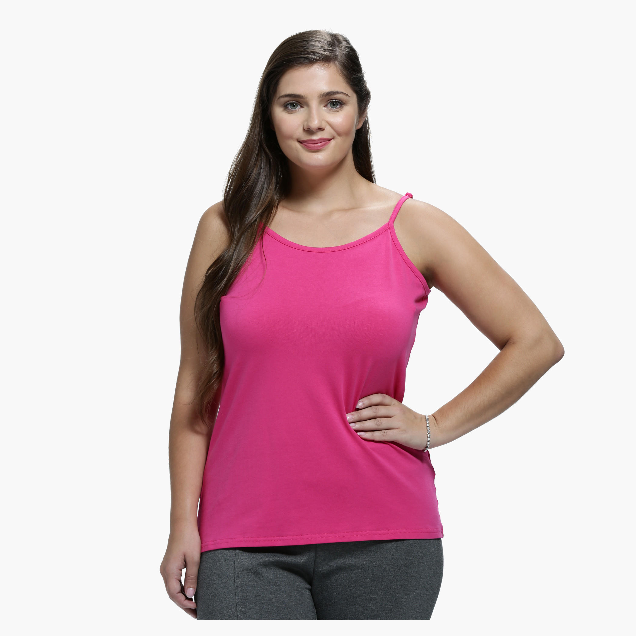 Plus Size Spaghetti Top with Adjustable Straps-women-clothing-lingerie-camisoles-image-1