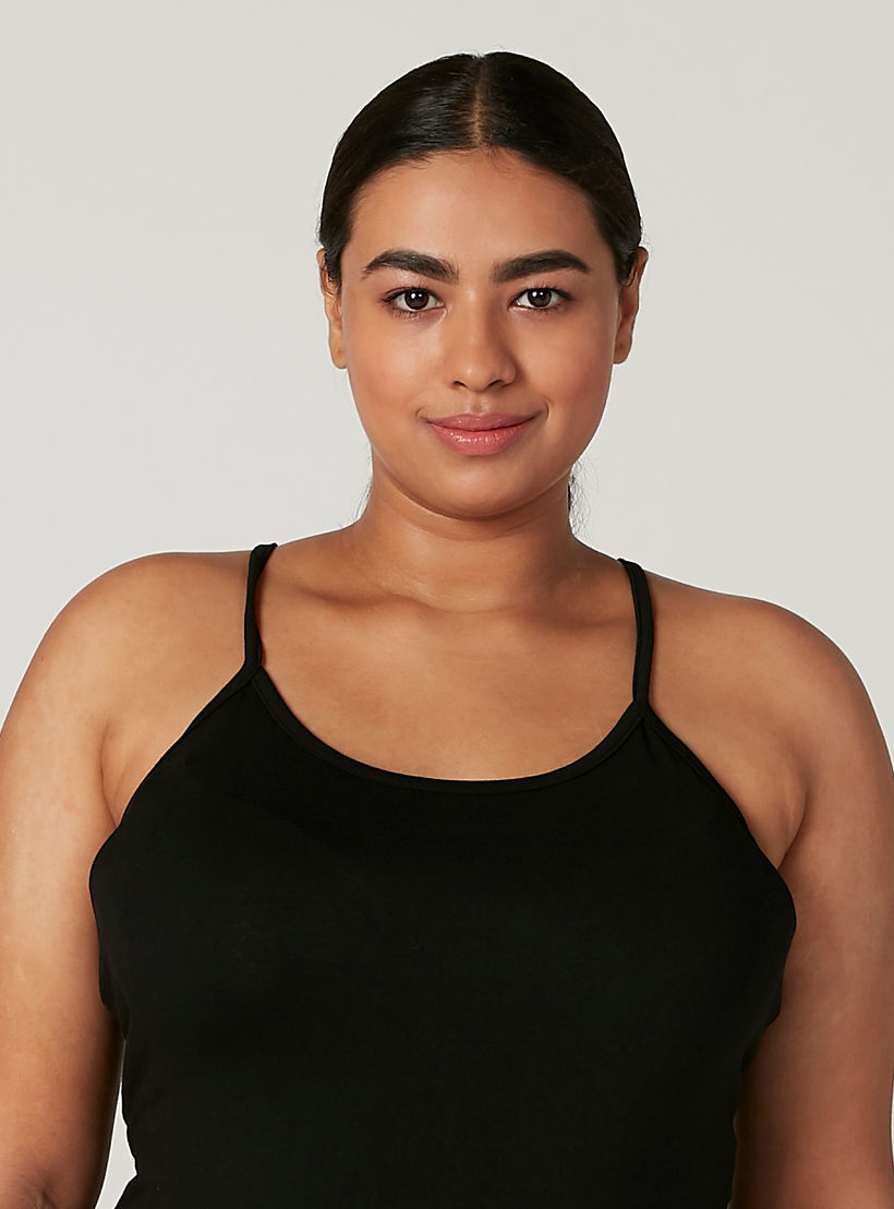Plus Size Plain Camisole with Scoop Neck and Spaghetti Straps-women-clothing-tshirts-image-3