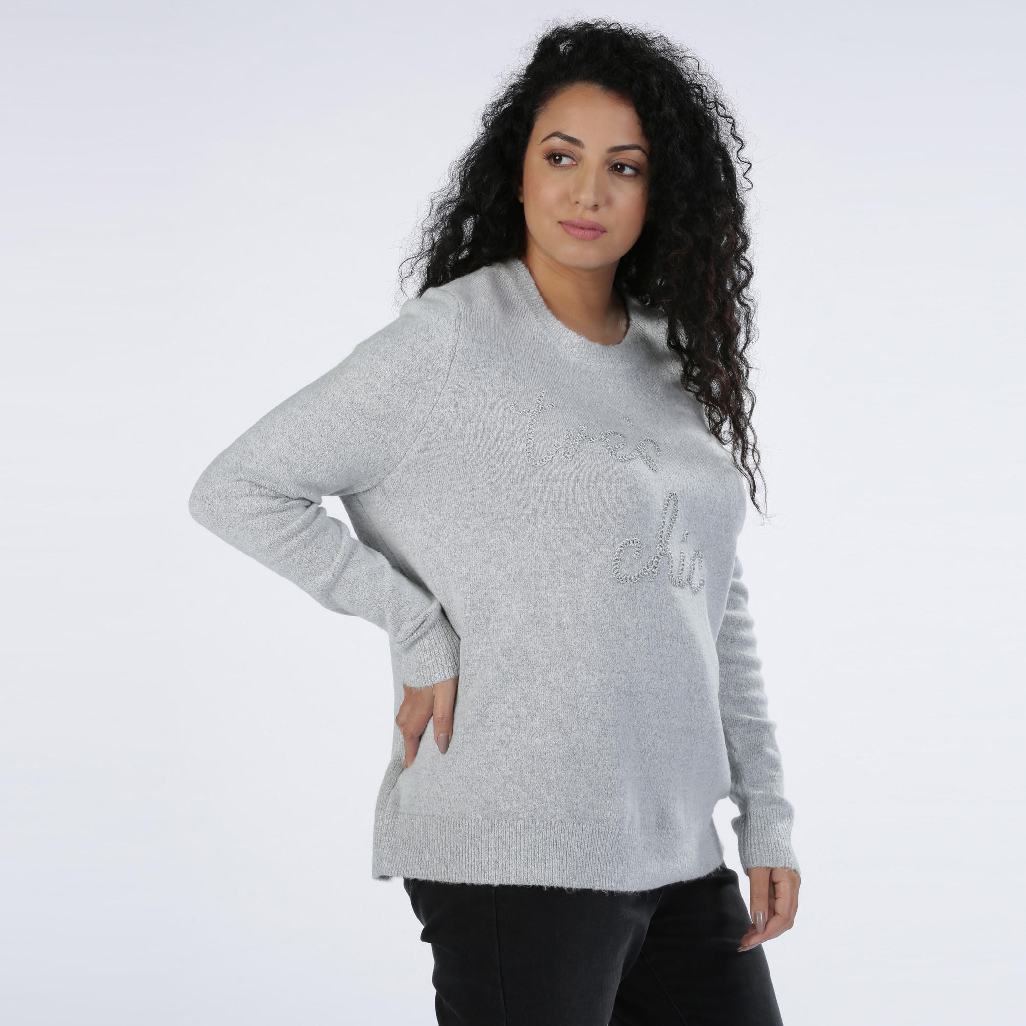   Round Neck Embroidered Sweater with Long Sleeves-women-winterwear-cardigansandjumpers-cardigans-image-3