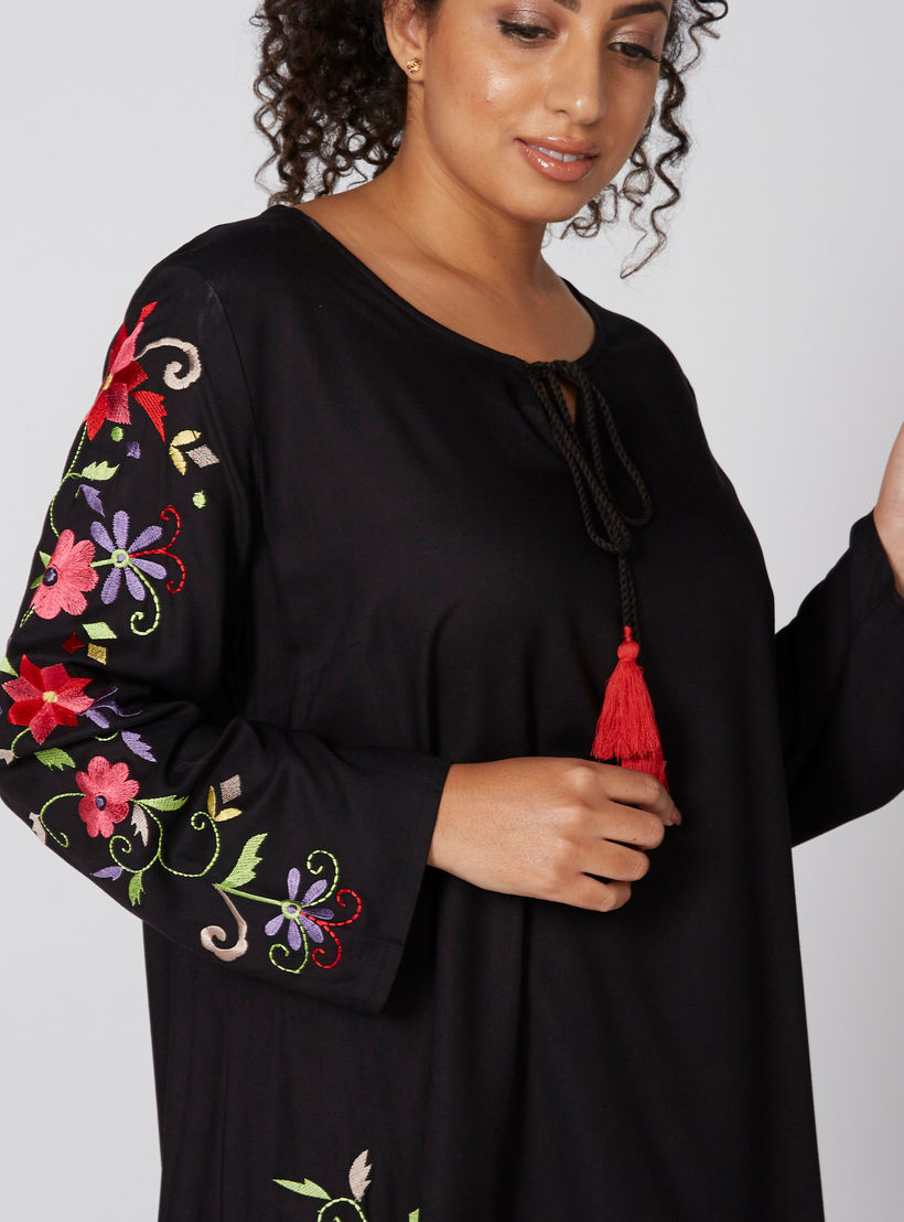 Embroidered Top with Round Neck and Long Sleeves-women-clothing-shirtsandblouses-blouses-image-4