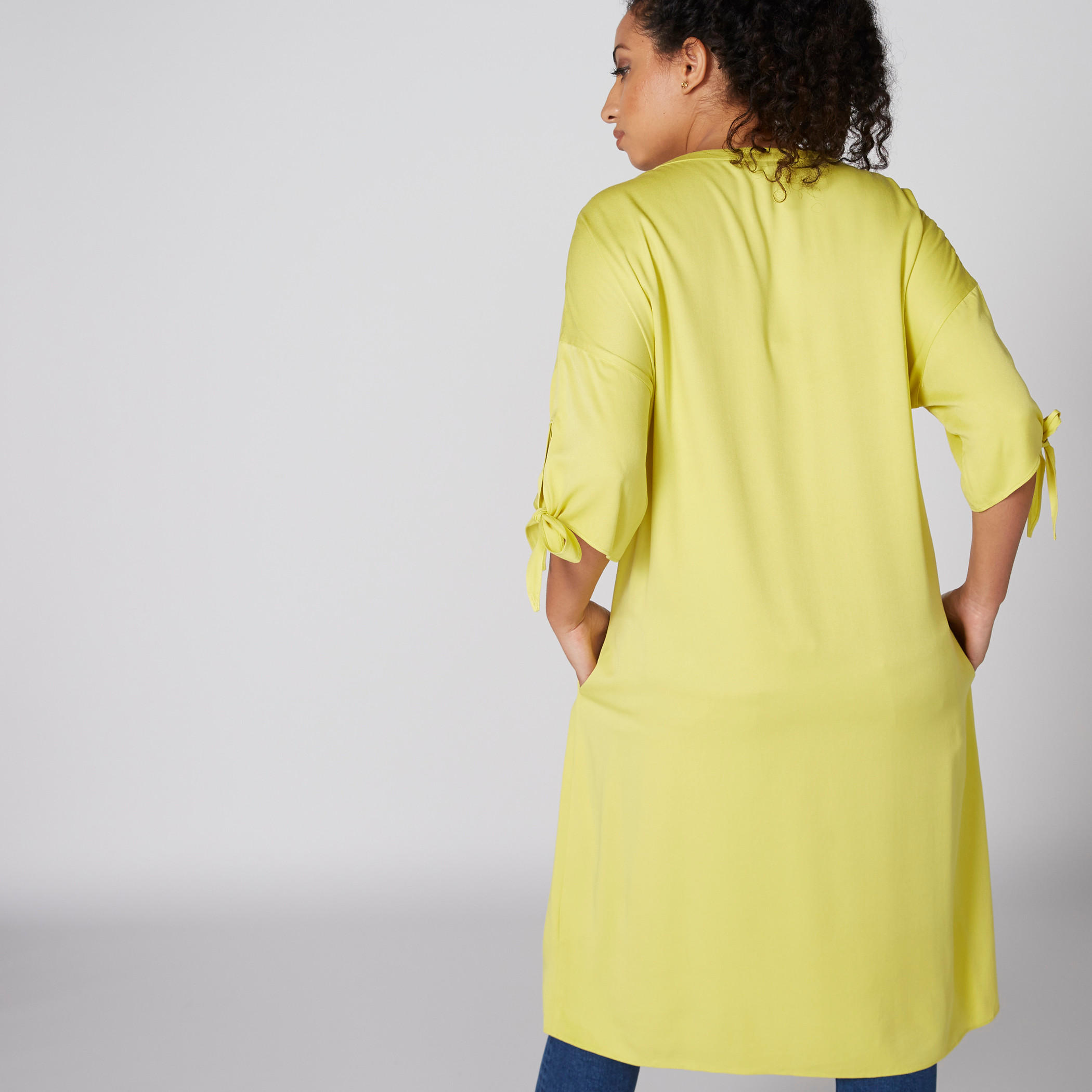 تونيك بياقة مستديرة وأكمام 3/4 وأربطة-women-clothing-shirtsandblouses-blouses-image-2