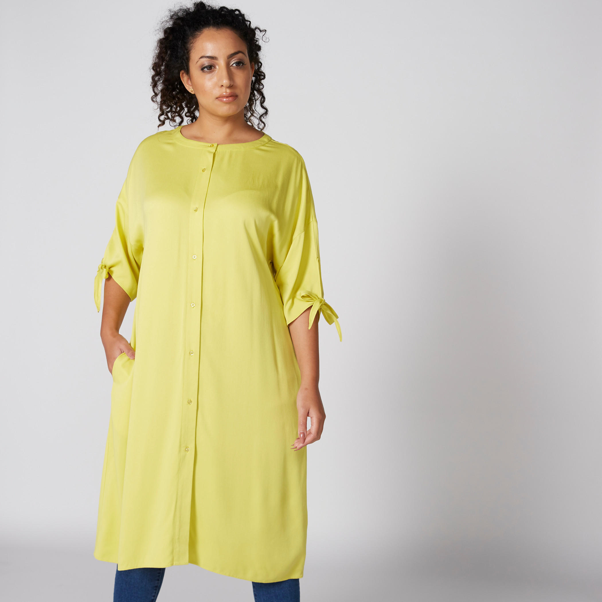 تونيك بياقة مستديرة وأكمام 3/4 وأربطة-women-clothing-shirtsandblouses-blouses-image-3