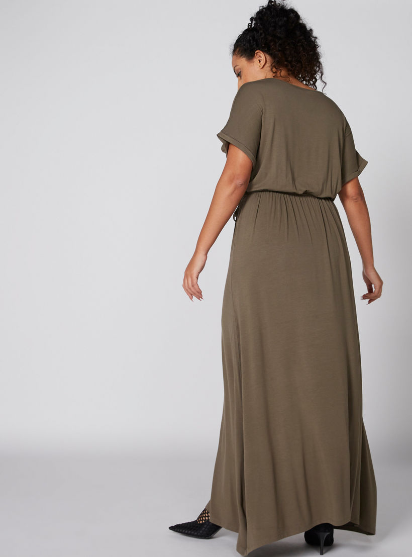 فستان طويل بياقة قارب وأكمام متصلة وأربطة-women-clothing-dresses-image-2