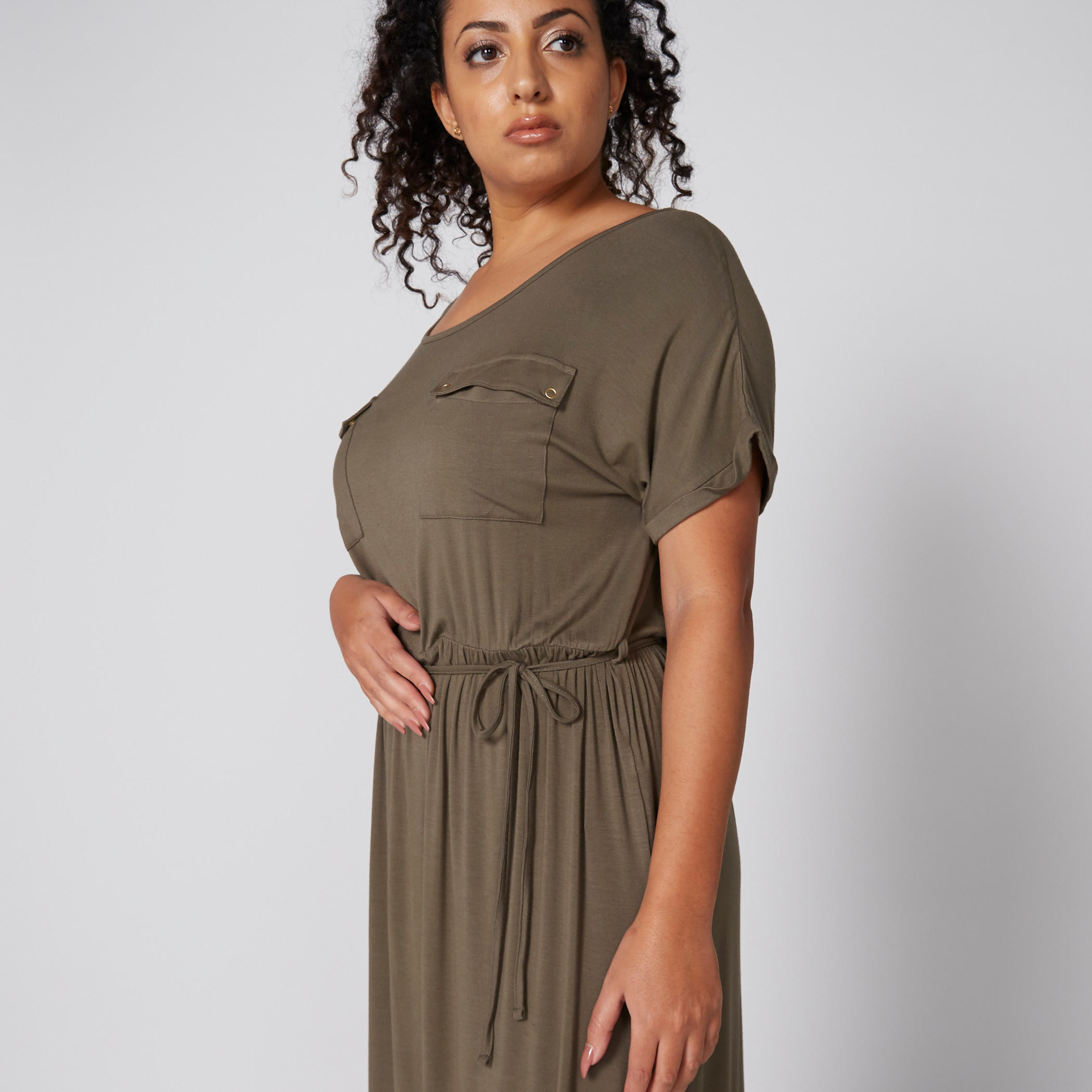 فستان طويل بياقة قارب وأكمام متصلة وأربطة-women-clothing-dresses-image-4