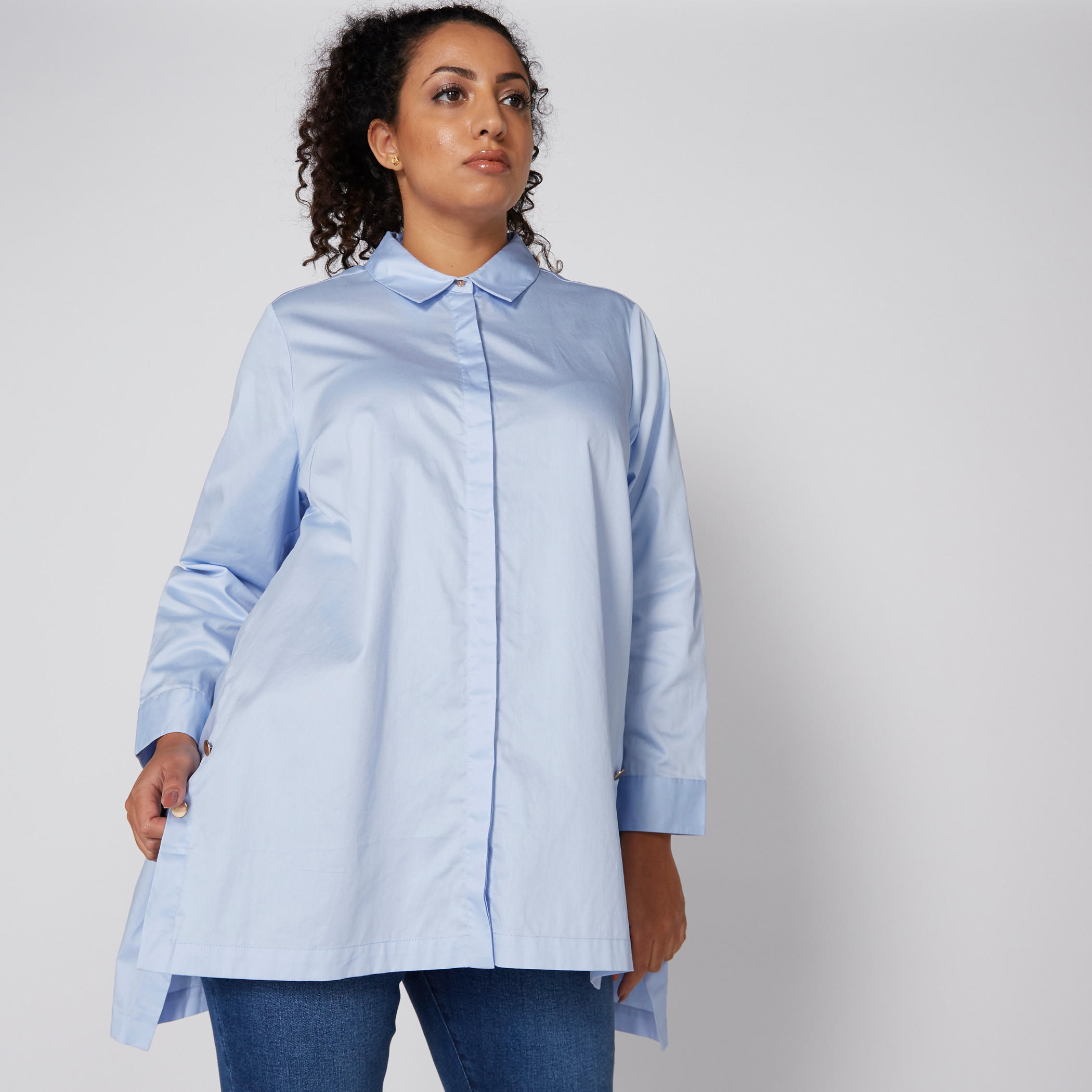 قميص بأكمام طويلة وحوّاف غير مستوية ووصلة أزرار مخفية-women-clothing-shirtsandblouses-blouses-image-3
