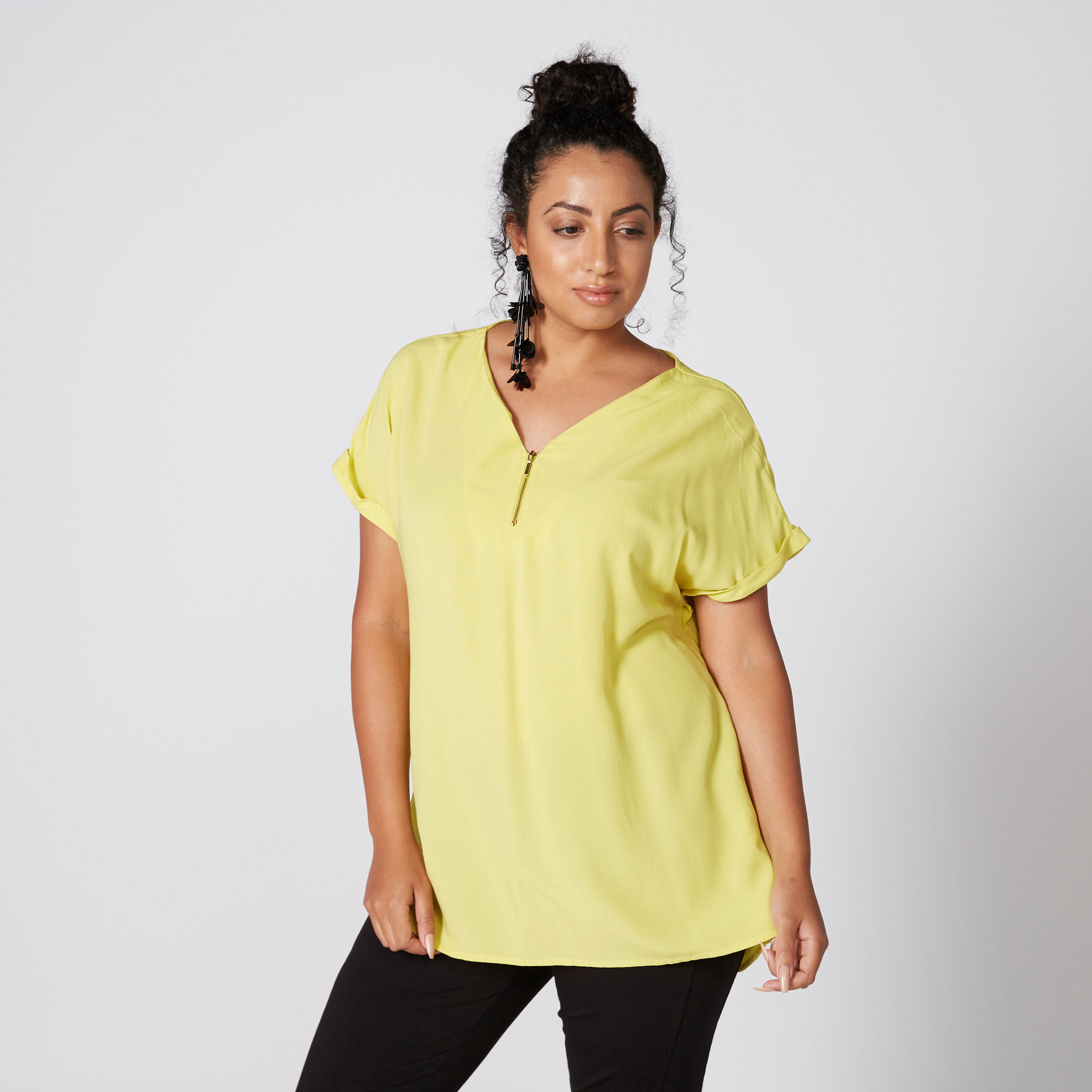 Extended Sleeves Top with Zip Detail-women-clothing-shirtsandblouses-blouses-image-1