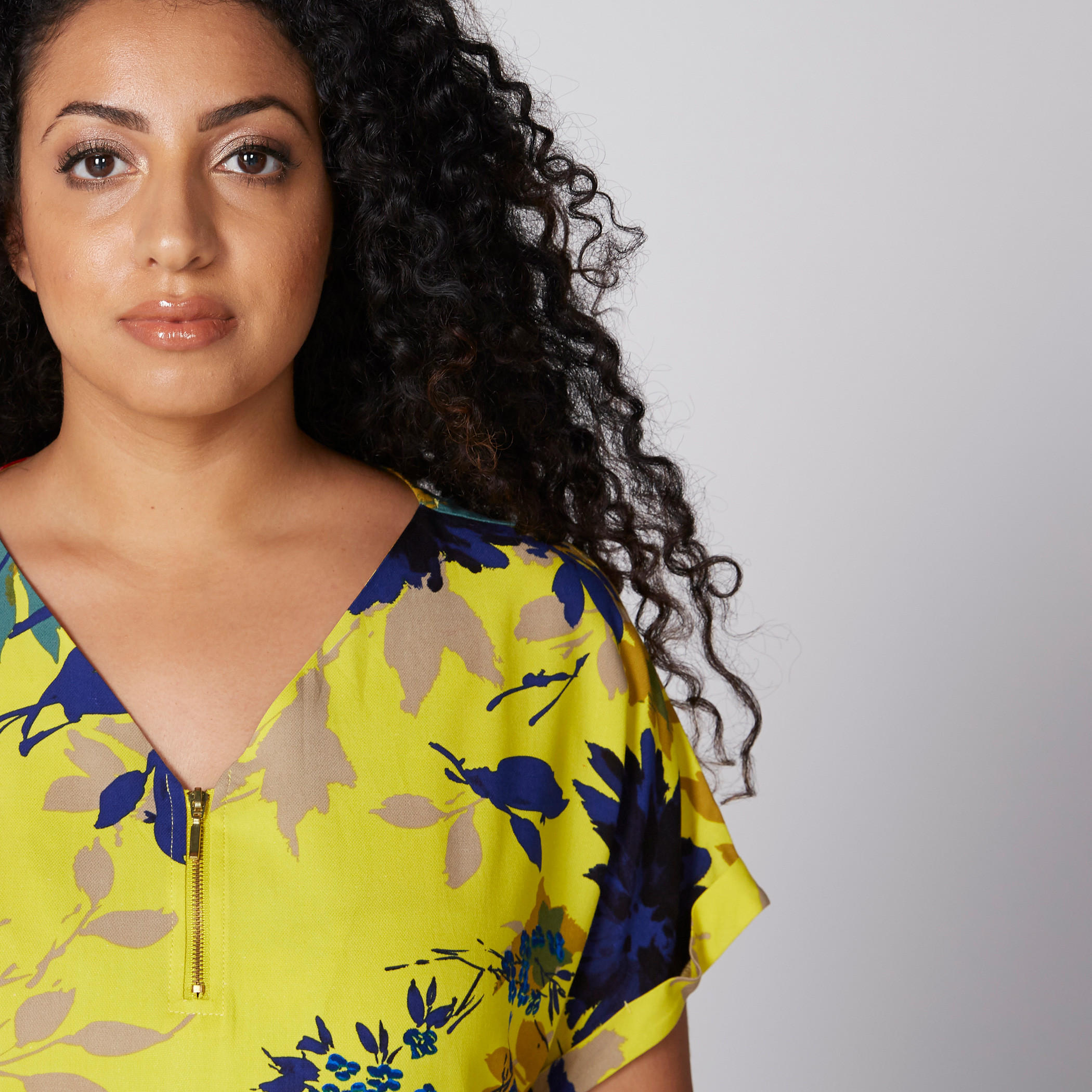 Floral Printed Top with Extended Sleeves and Zip Detail-women-clothing-shirtsandblouses-blouses-image-4