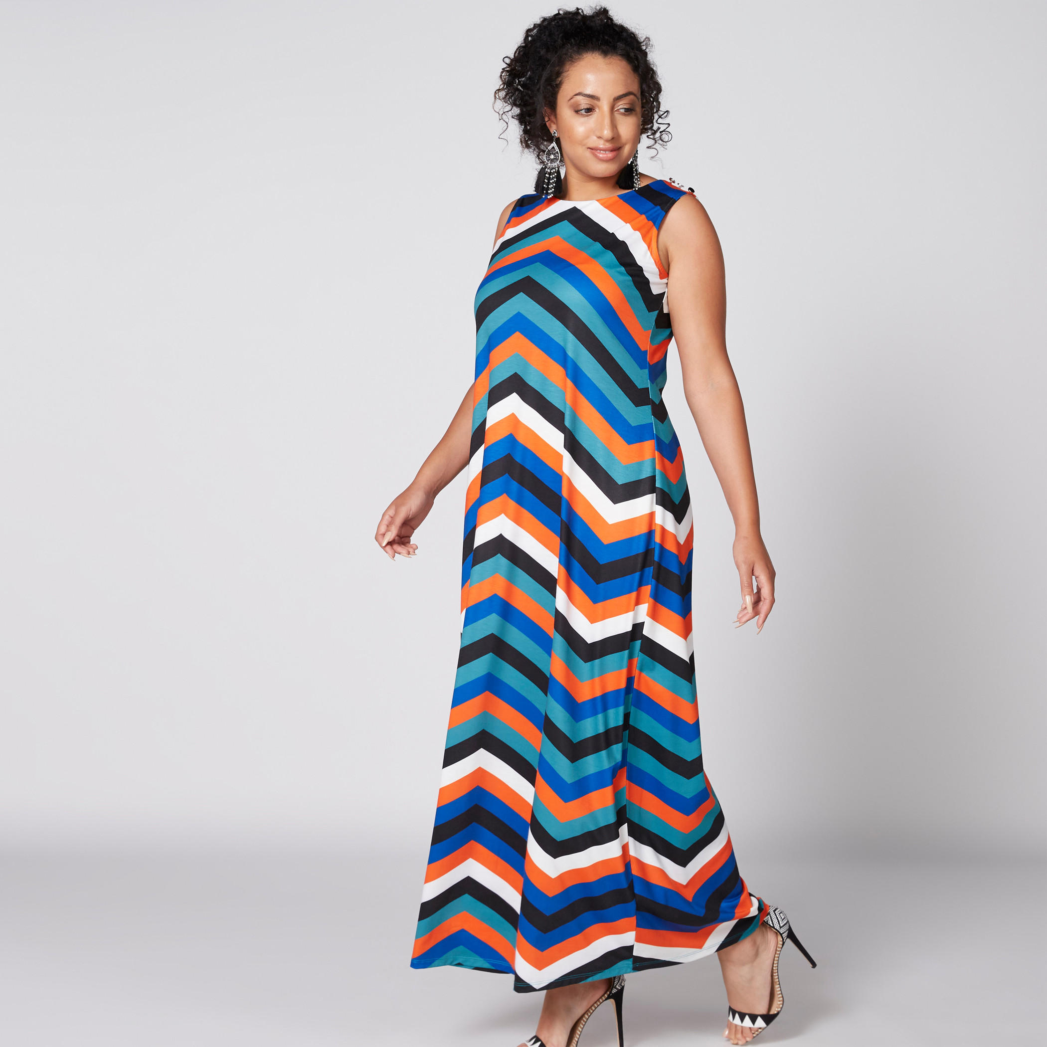 فستان طويل مقلّم دون أكمام بياقة مستديرة-women-clothing-dresses-image-4