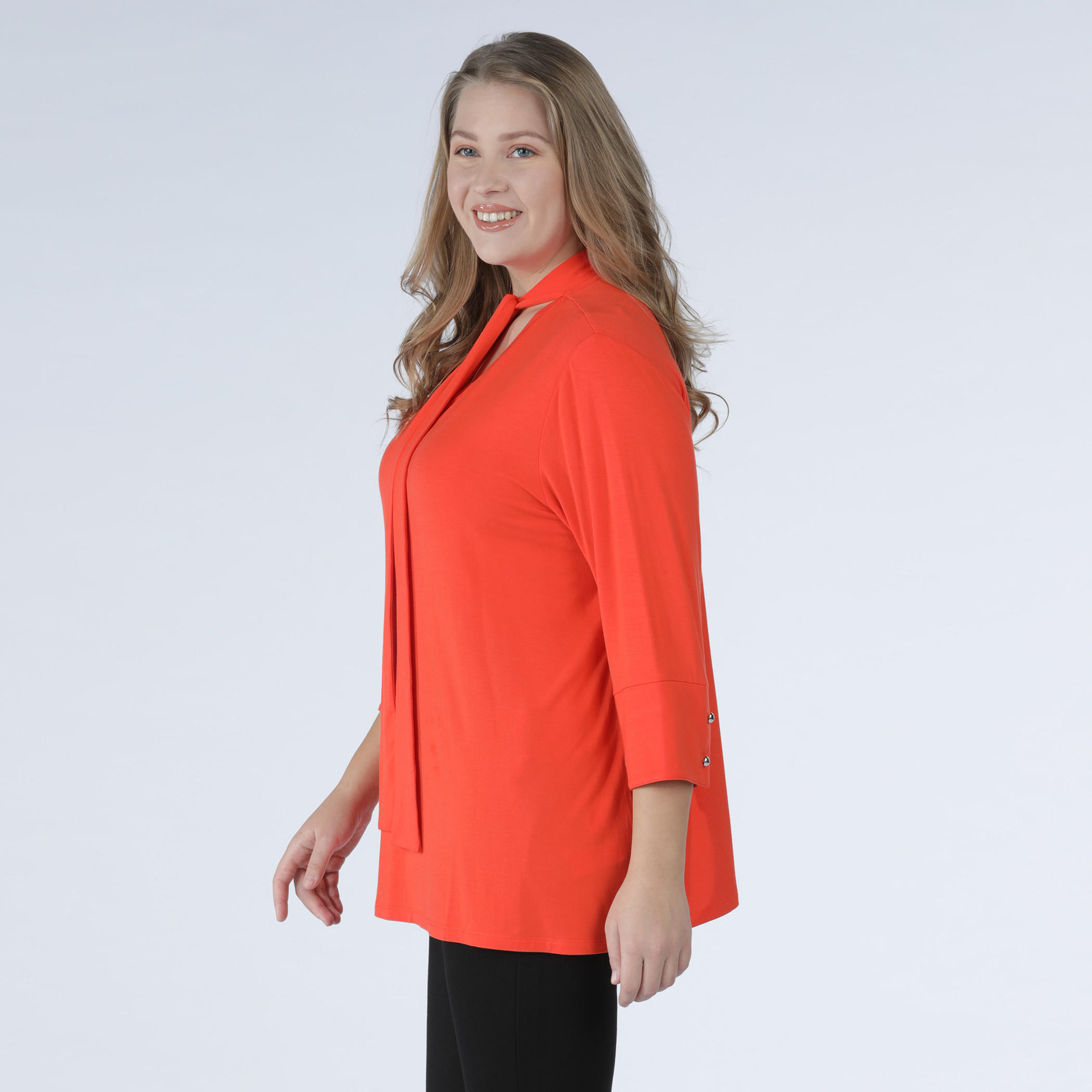 بلوزة بأكمام 3/4 وياقة مزيّنة بفيونكة-women-clothing-shirtsandblouses-blouses-image-3