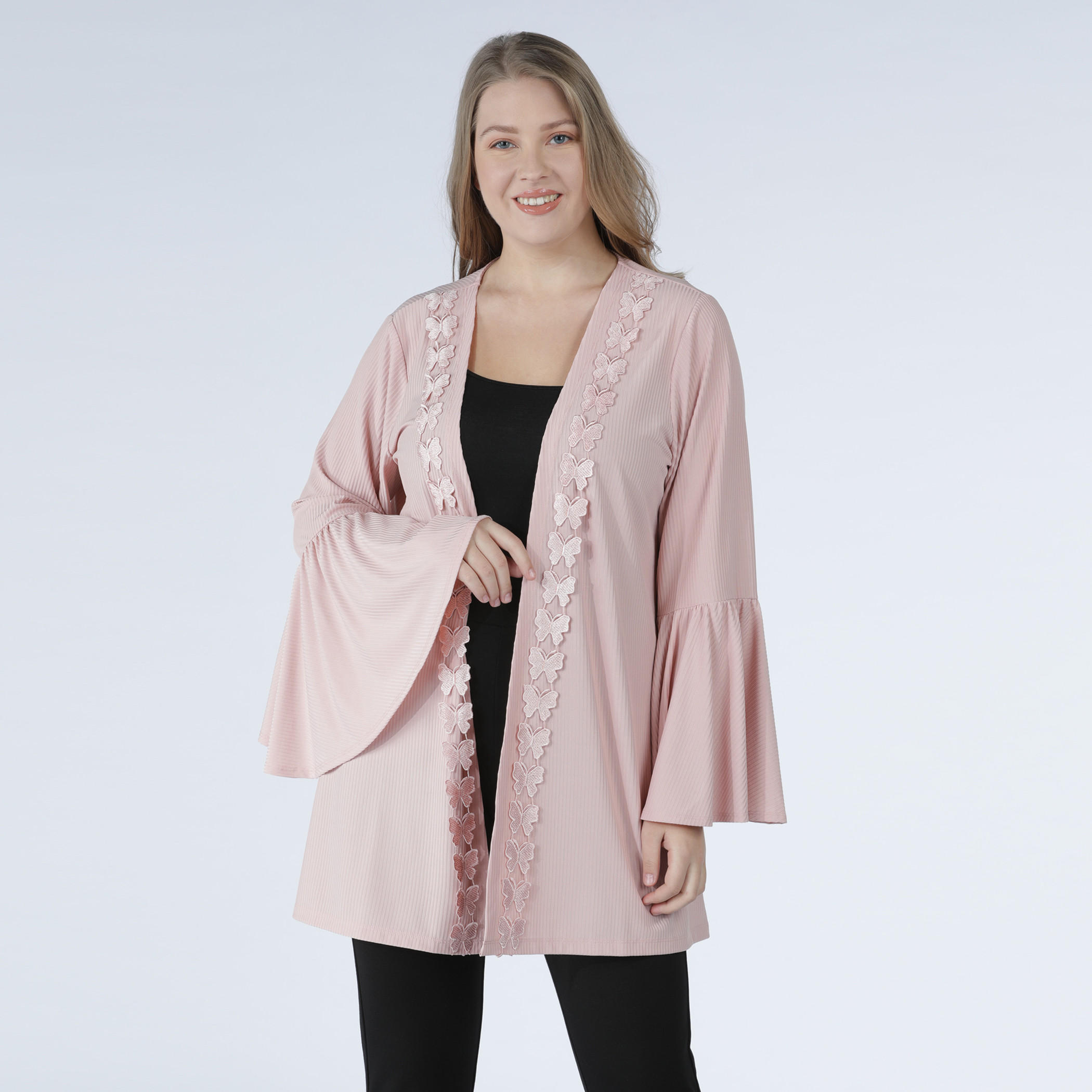 Open Front Shrug with Long Sleeves-women-clothing-shirtsandblouses-blouses-image-1