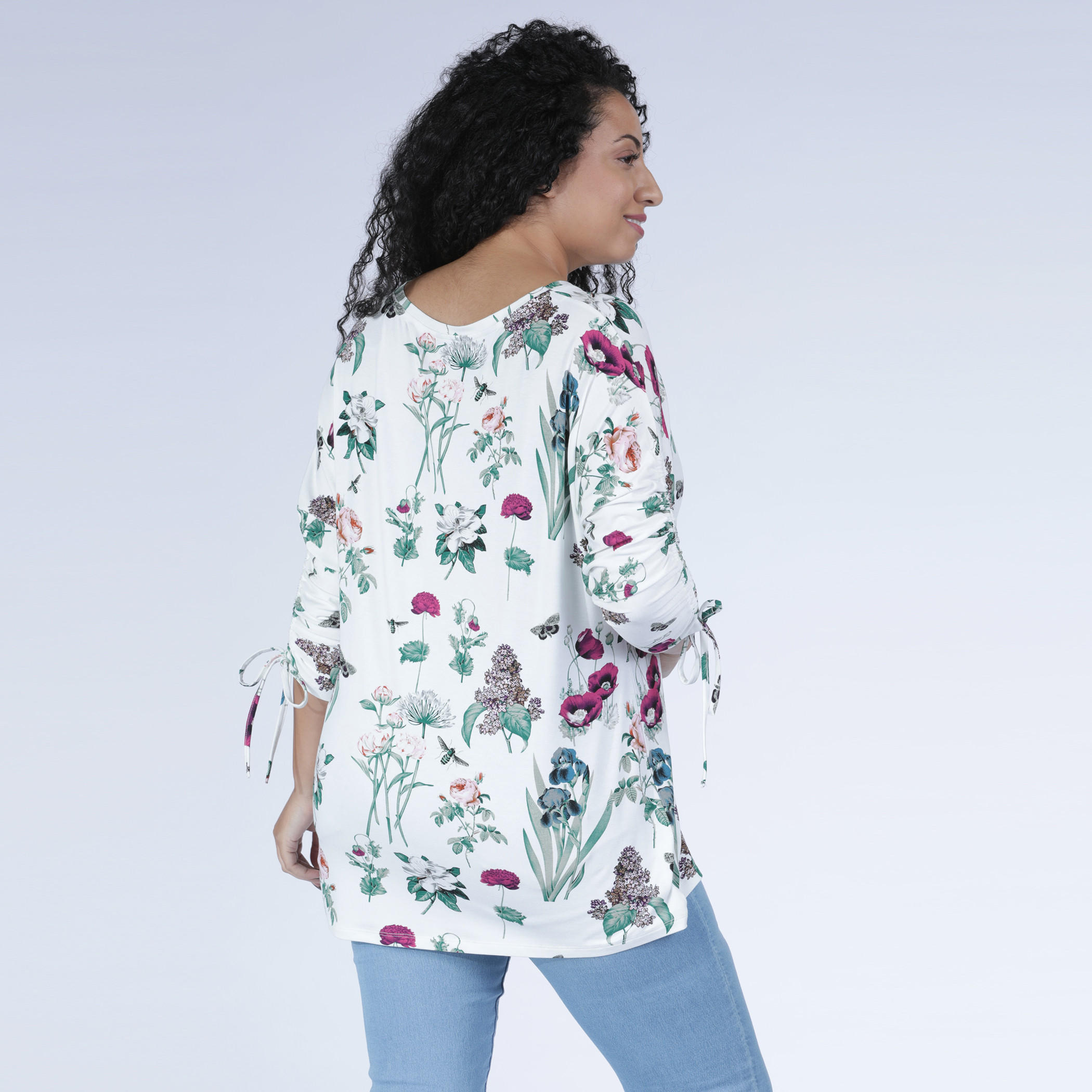 Printed Top with Boat Neck and 3/4 Sleeves-women-clothing-shirtsandblouses-blouses-image-2