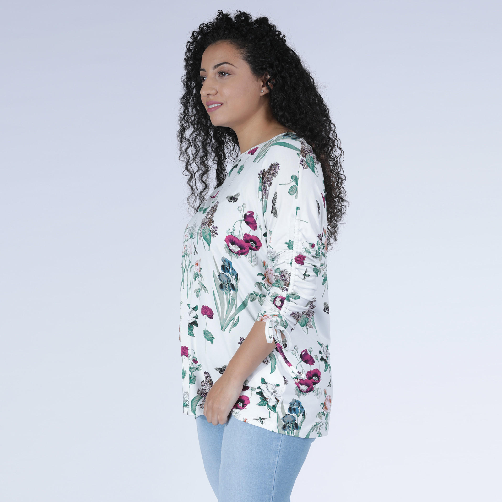 Printed Top with Boat Neck and 3/4 Sleeves-women-clothing-shirtsandblouses-blouses-image-3