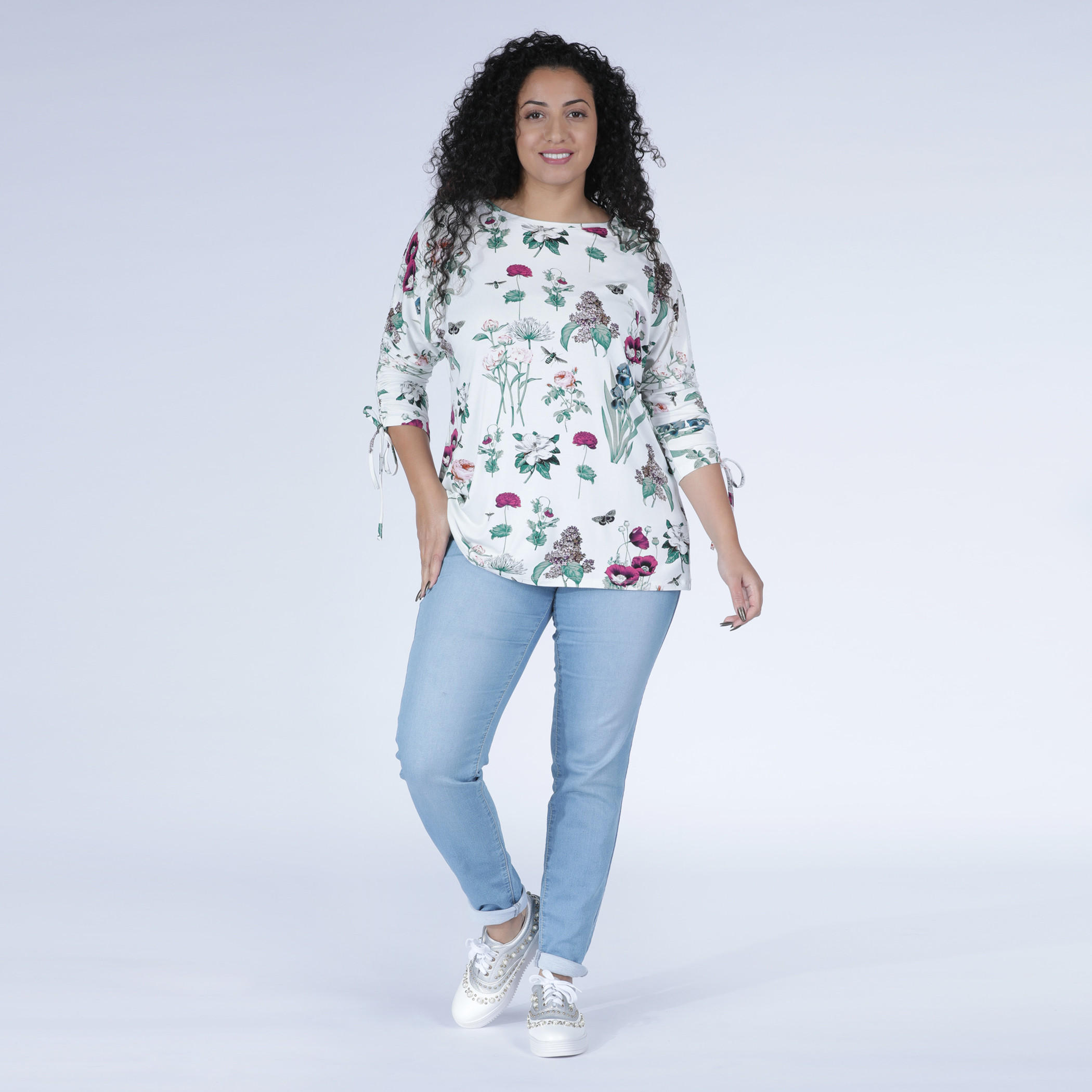 Printed Top with Boat Neck and 3/4 Sleeves-women-clothing-shirtsandblouses-blouses-image-5