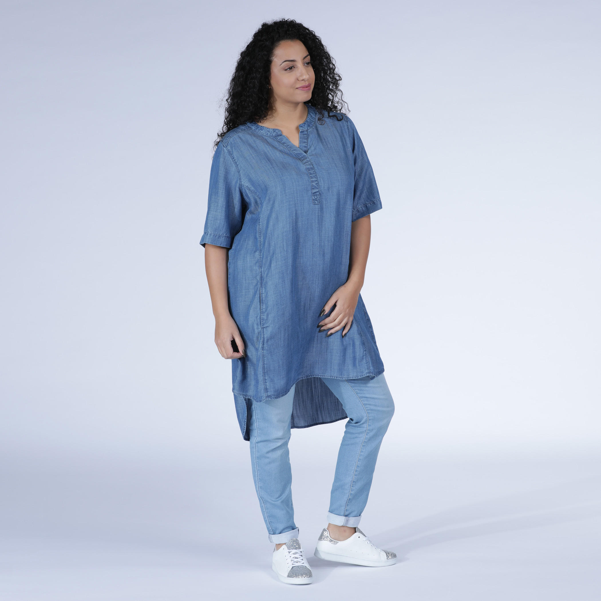 Tunic with Short Sleeves and High Low Hem-women-clothing-shirtsandblouses-blouses-image-3