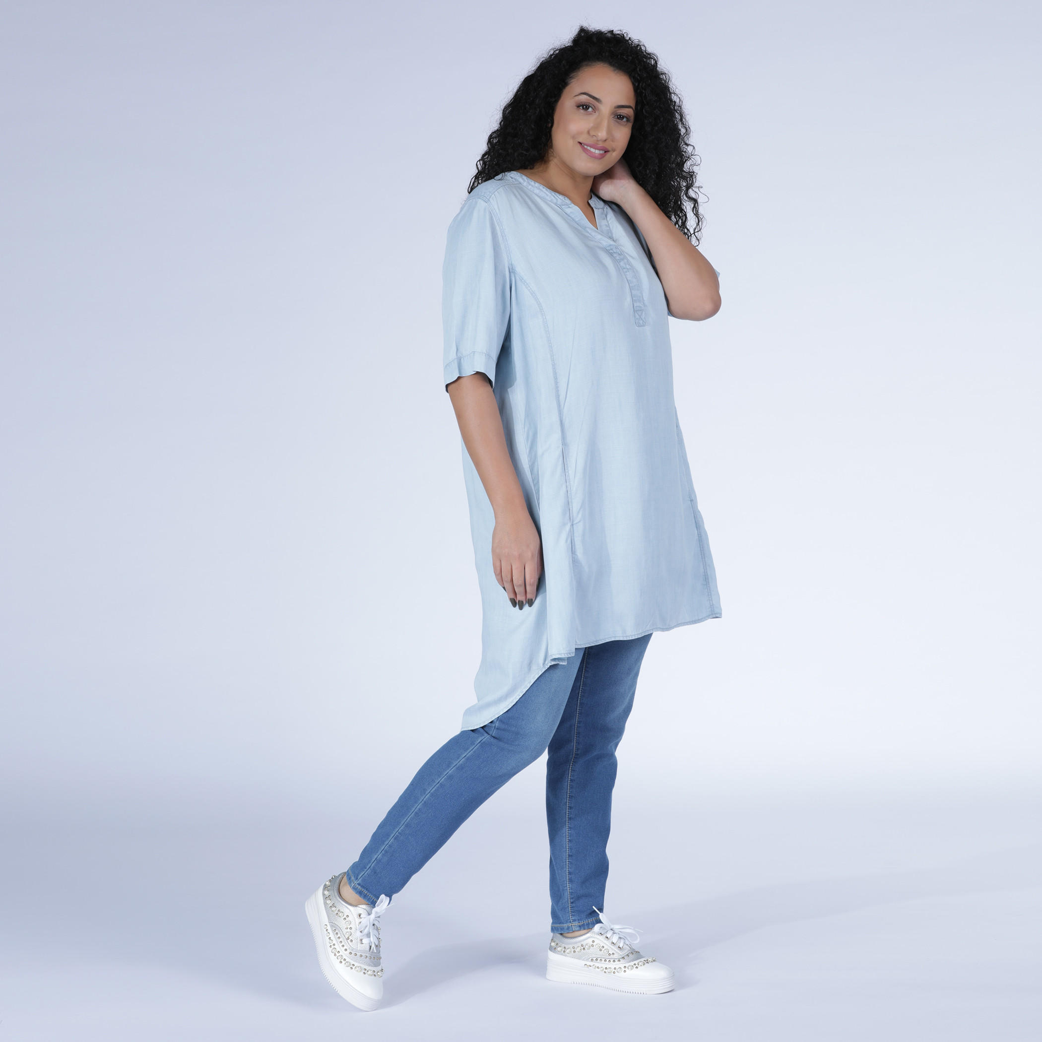 Tunic with Short Sleeves and High Low Hem-women-clothing-shirtsandblouses-blouses-image-7