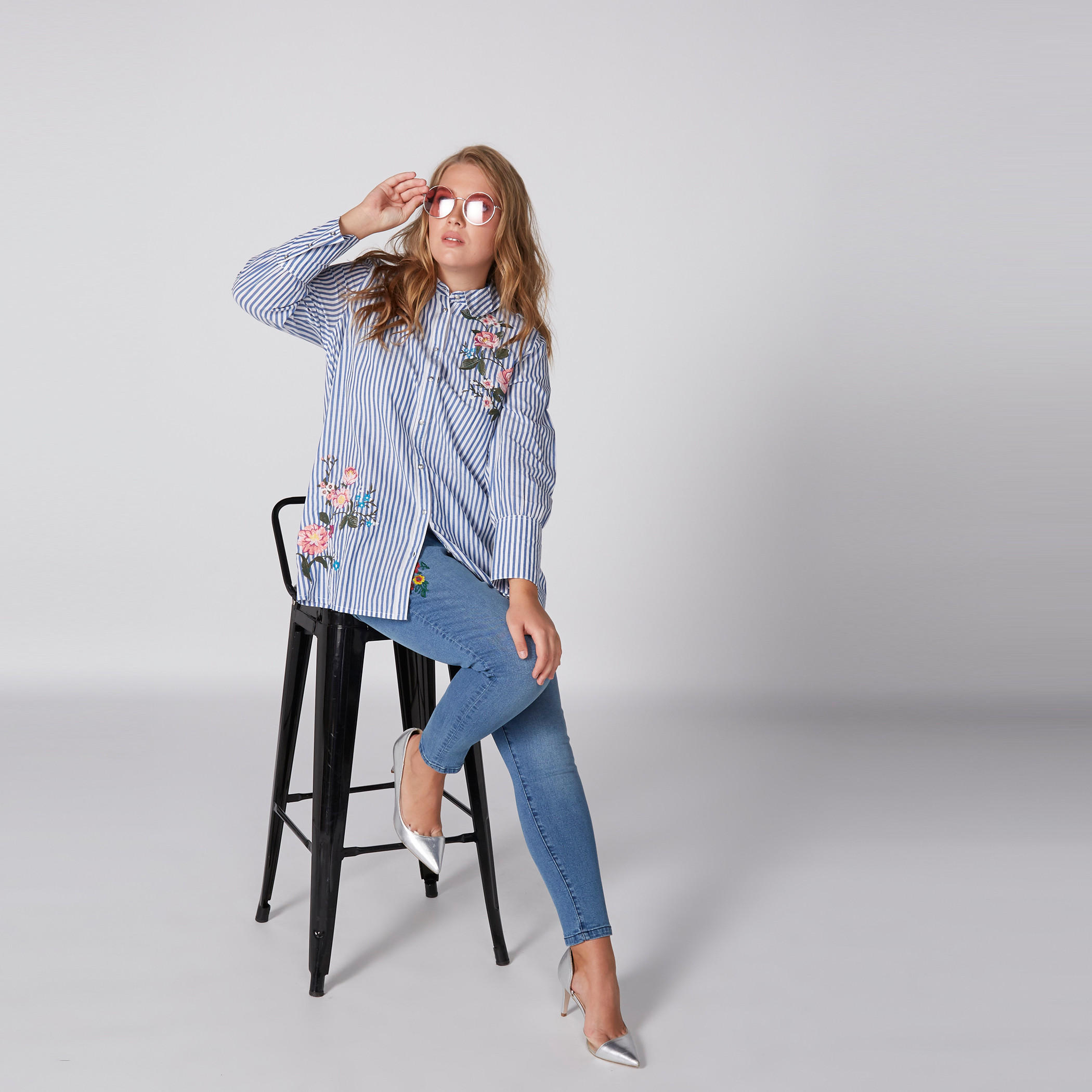 تونيك مقلّم بأكمام طويلة-women-clothing-shirtsandblouses-blouses-image-1