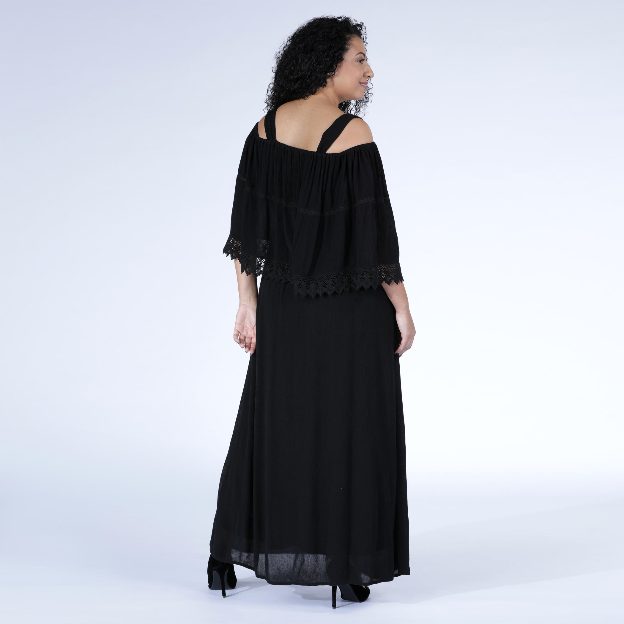 فستان طويل بأكتاف مكشوفة وأكمام بطول 3/4-women-clothing-dresses-image-2