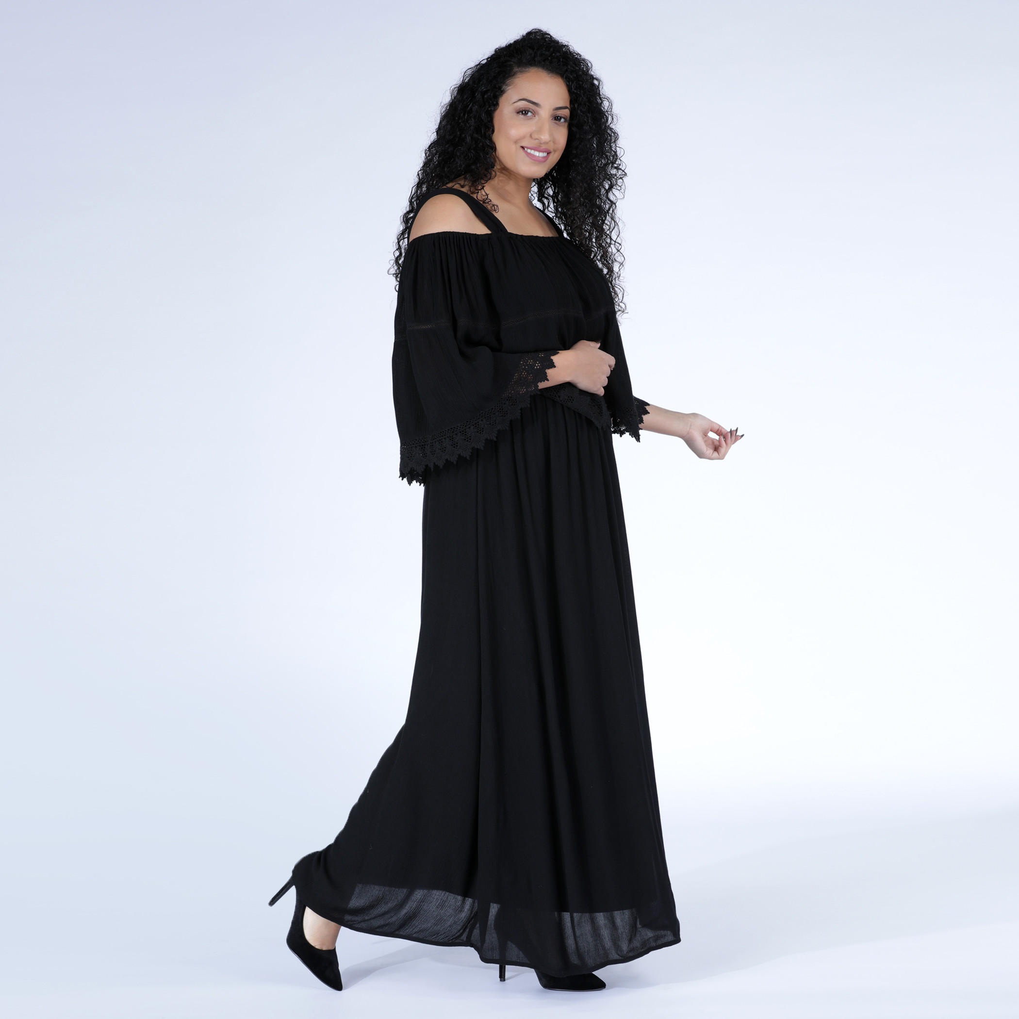 فستان طويل بأكتاف مكشوفة وأكمام بطول 3/4-women-clothing-dresses-image-3