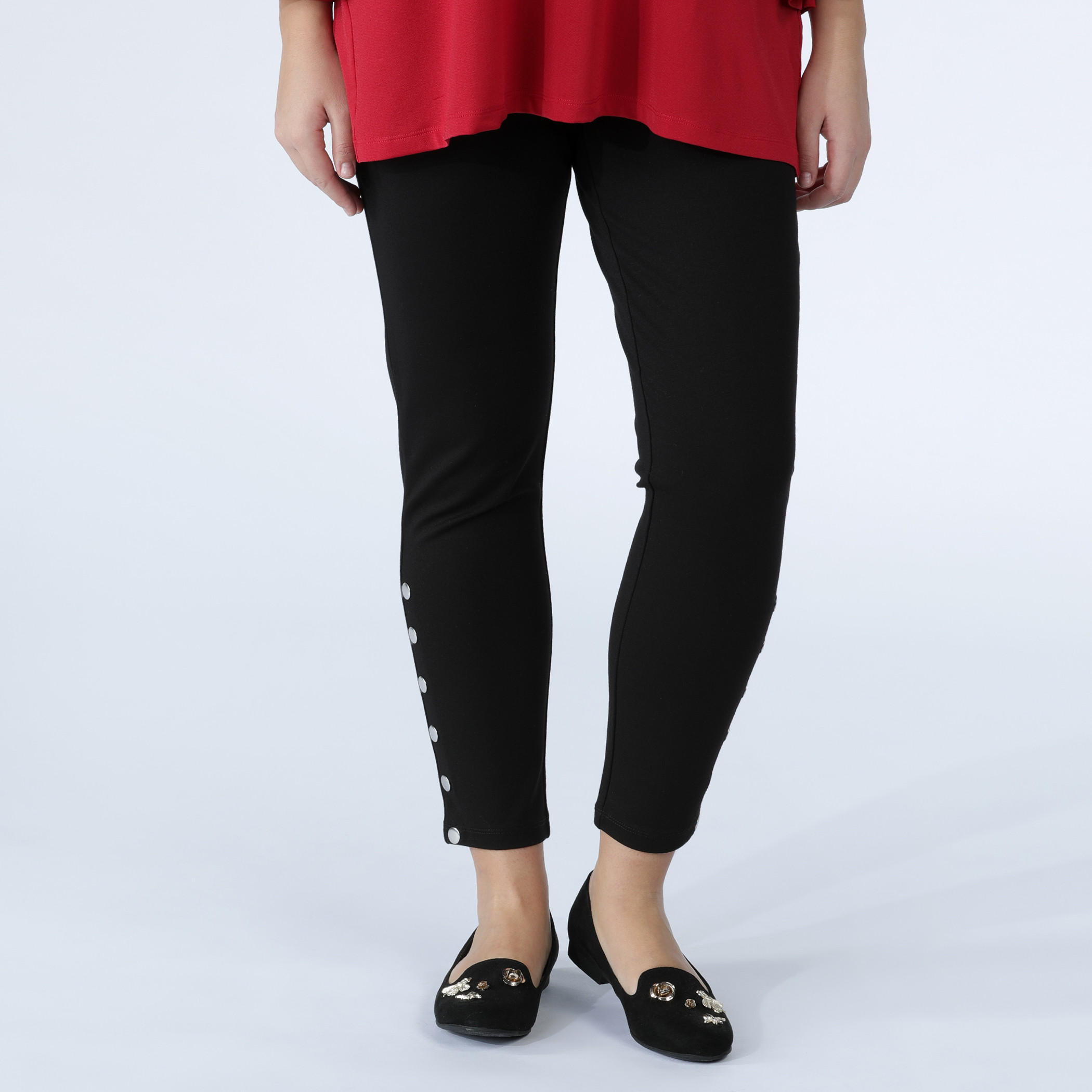 بنطال بونتي طويل بأزرار-women-clothing-bottoms-trousers-image-1