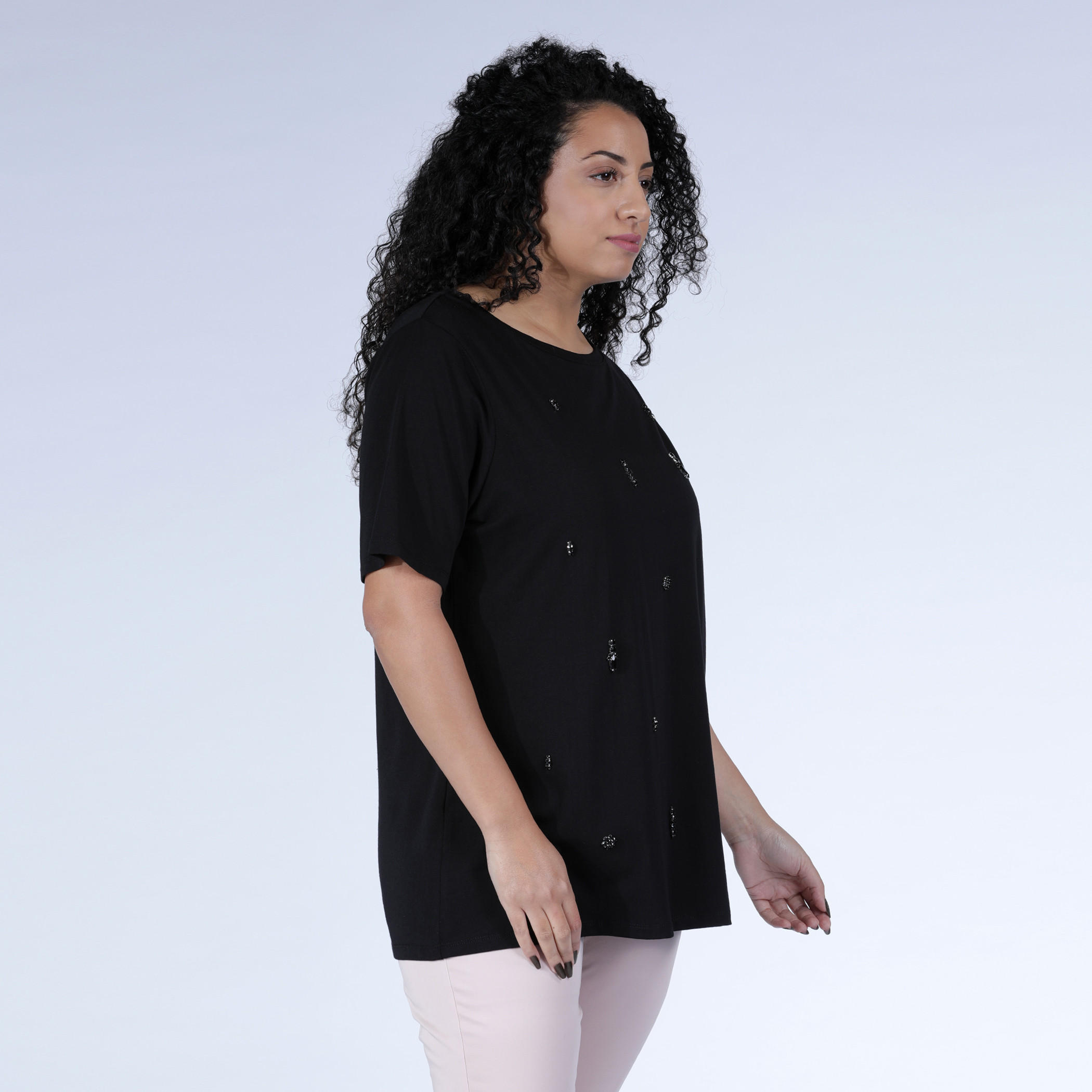 Embellished T-Shirt with Round Neck and Short Sleeves-women-clothing-shirtsandblouses-blouses-image-3