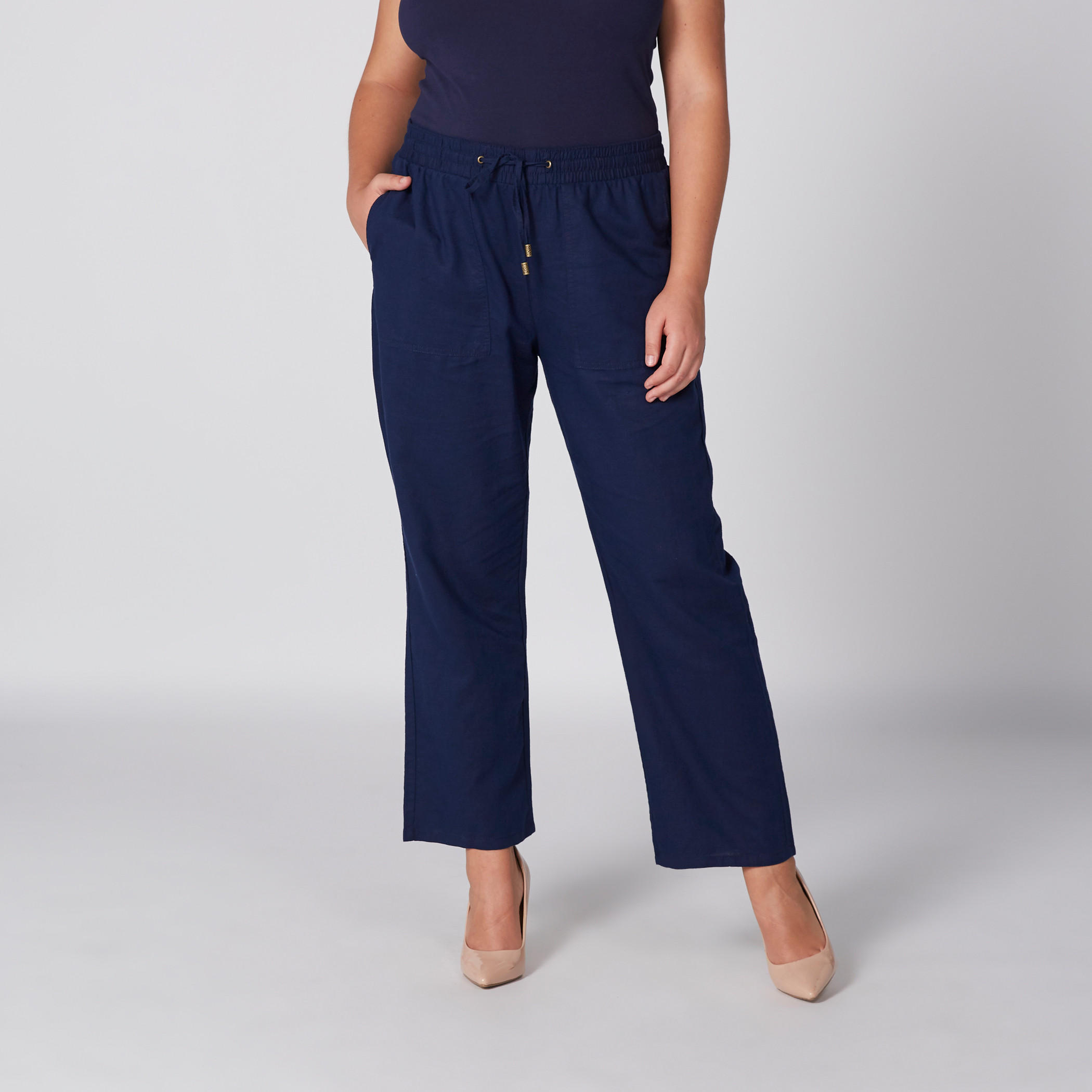 بنطال طويل بخصر مطاطي وجيوب-women-clothing-bottoms-trousers-image-1