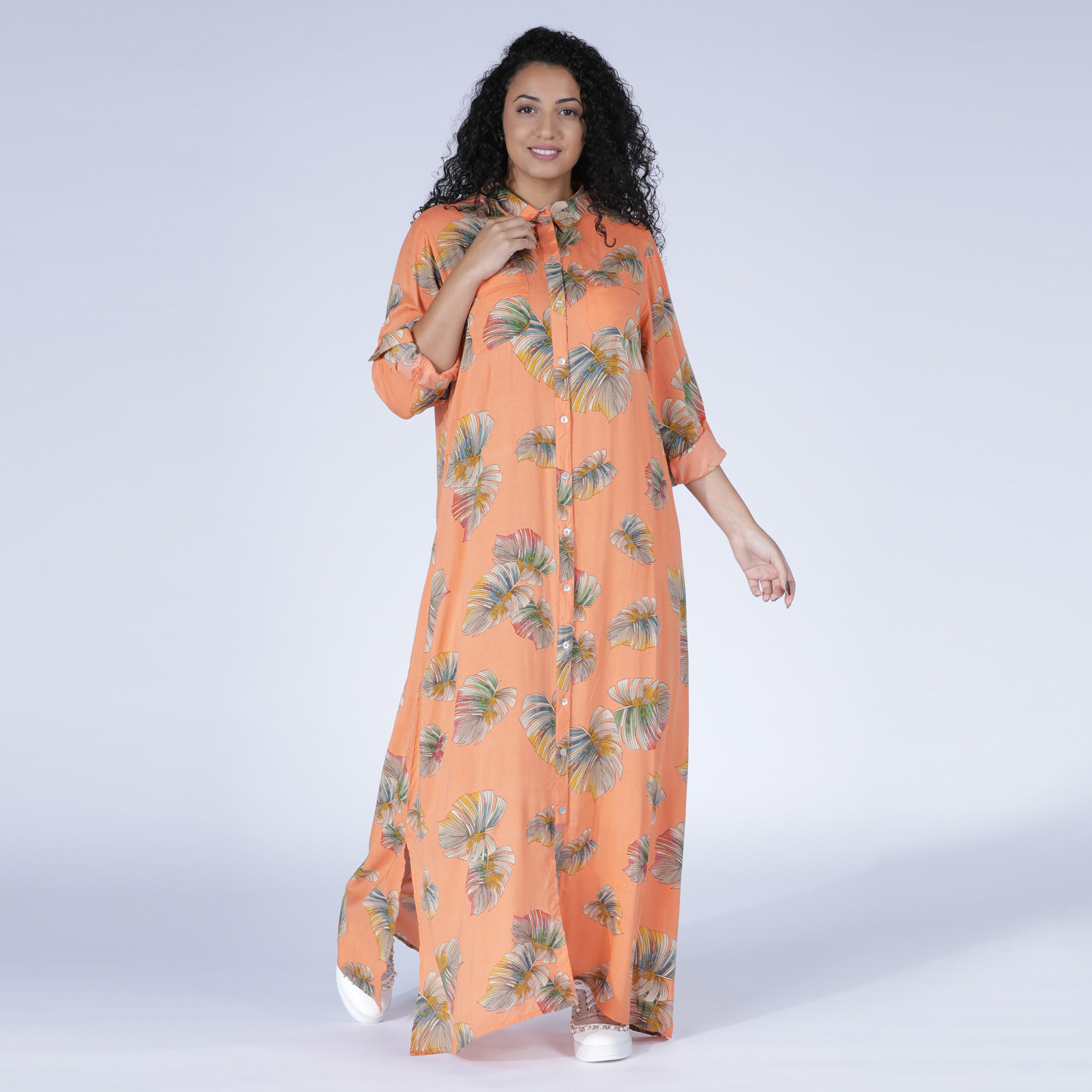 فستان قميص طويل بطبعات وأكمام طويلة-women-clothing-dresses-image-1