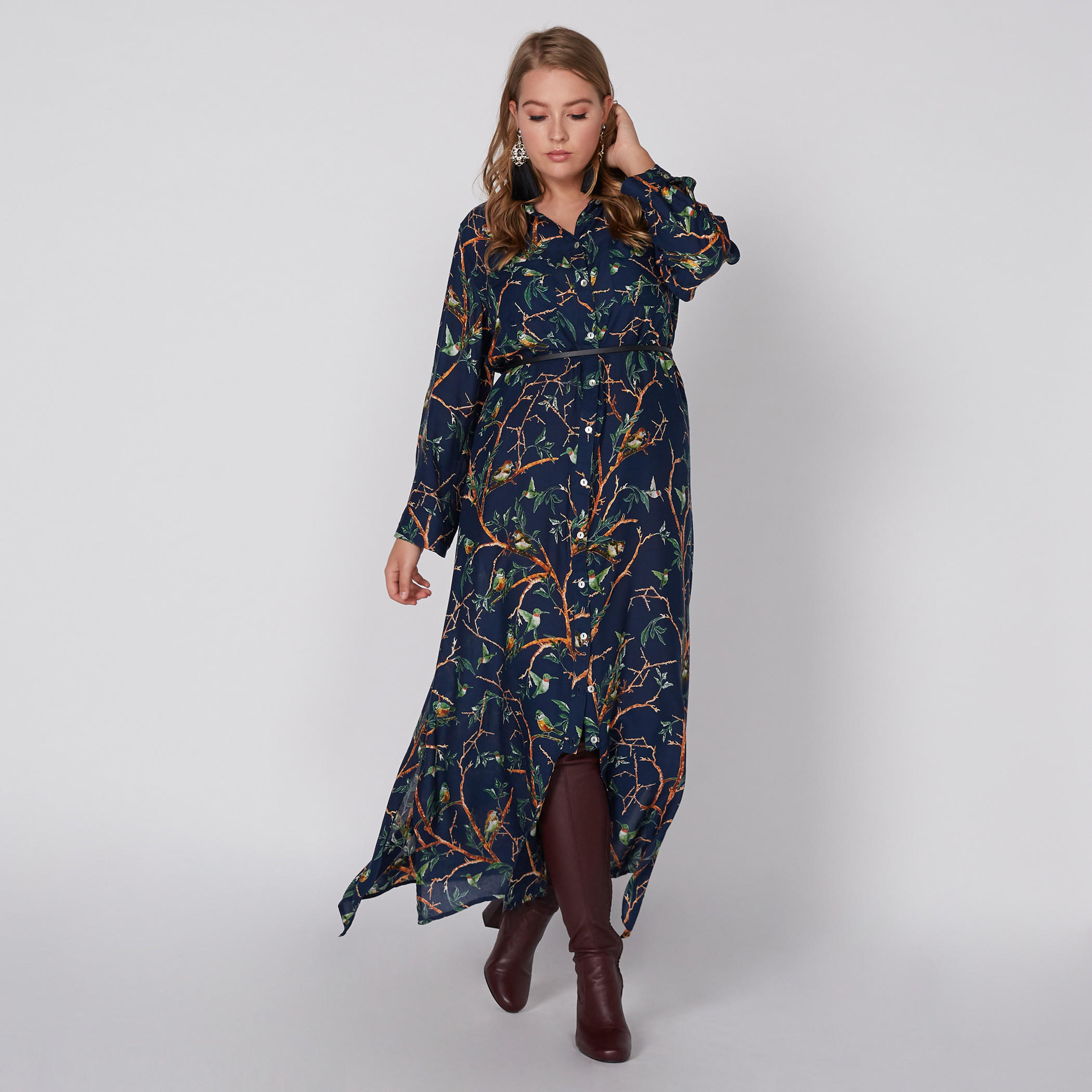 فستان قميص طويل بوصلة أزرار كاملة-women-clothing-dresses-image-4