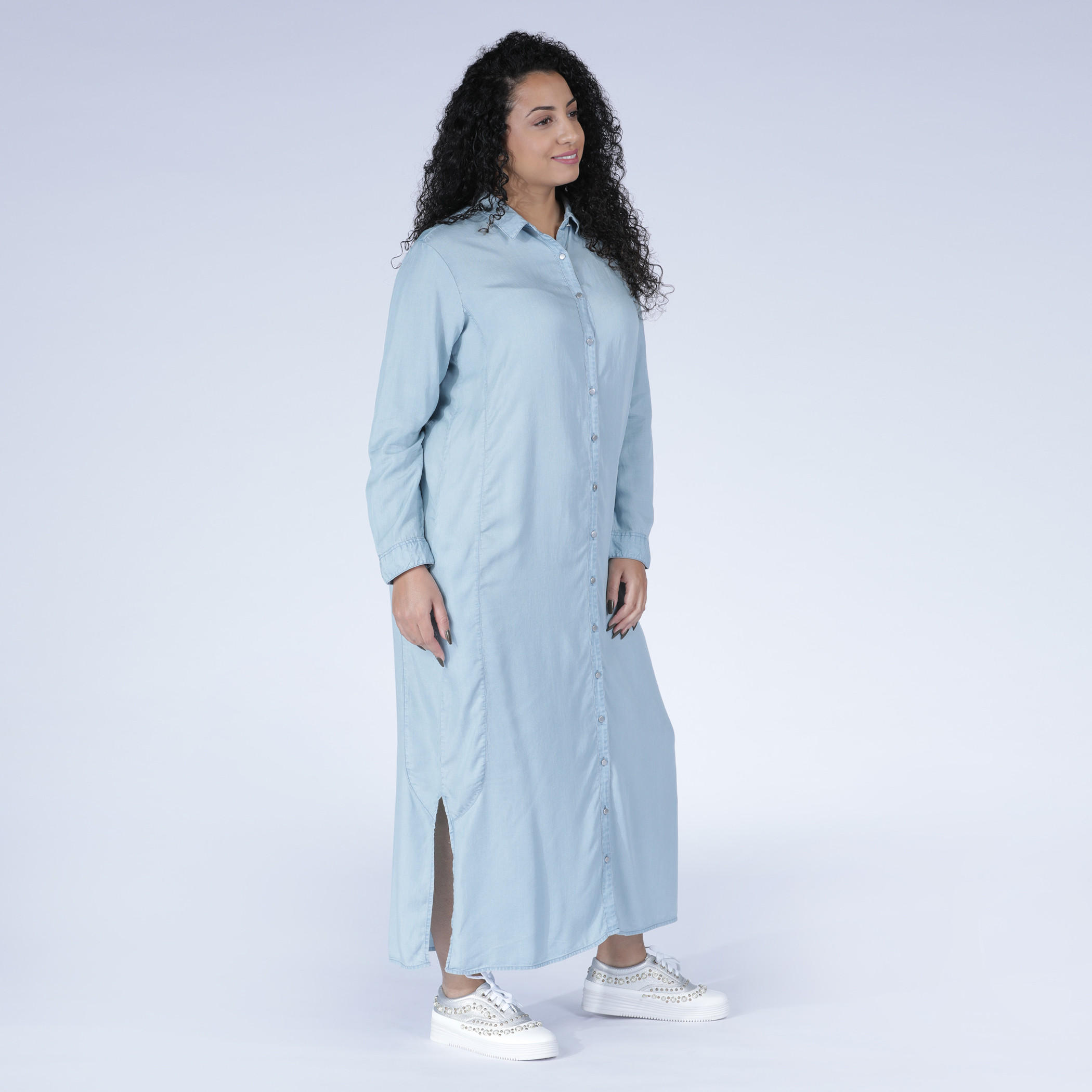 فستان قميص طويل بأكمام طويلة وتصميم مطرّز-women-clothing-dresses-image-3