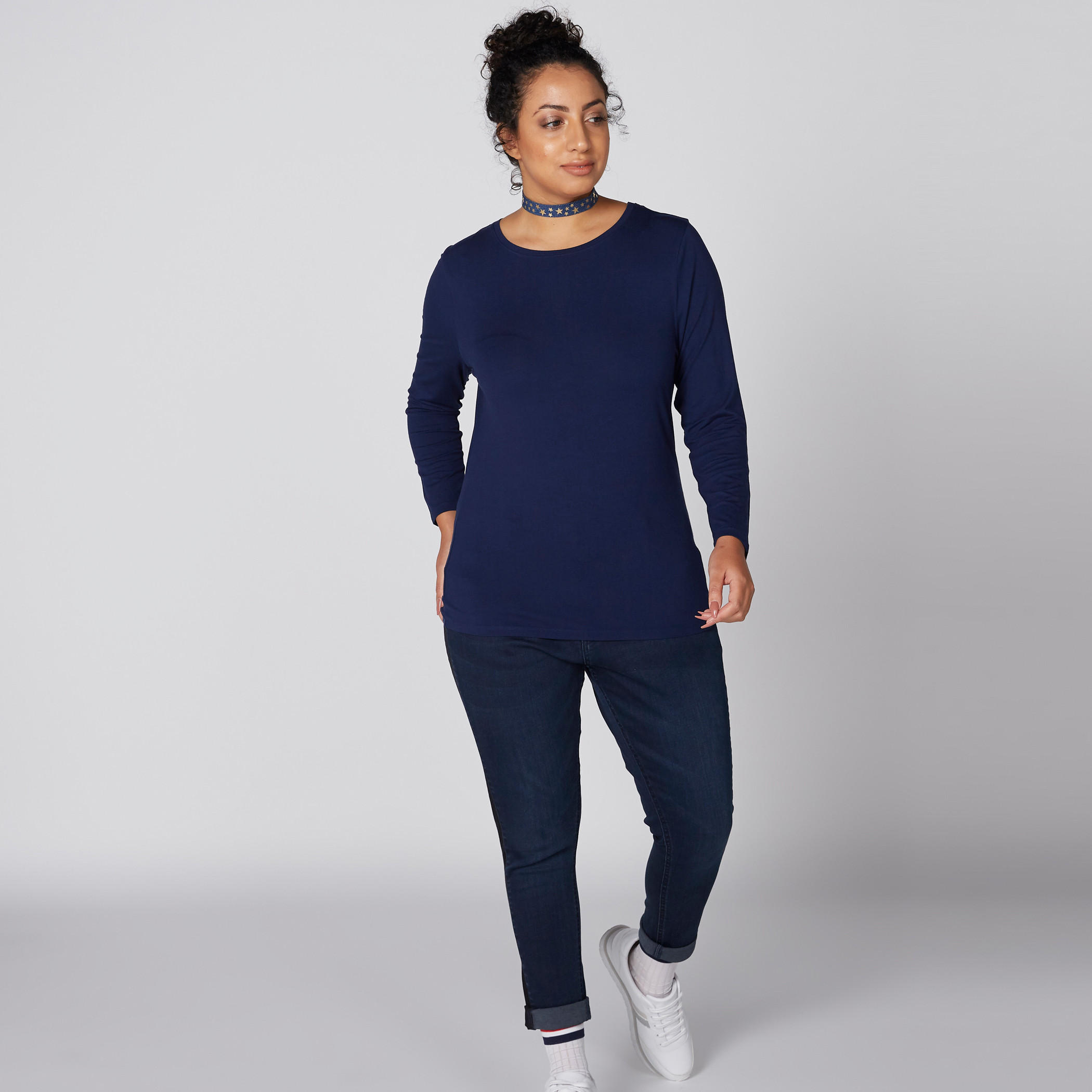 تيشيرت بياقة مستديرة وأكمام طويلة-women-clothing-tshirts-image-3