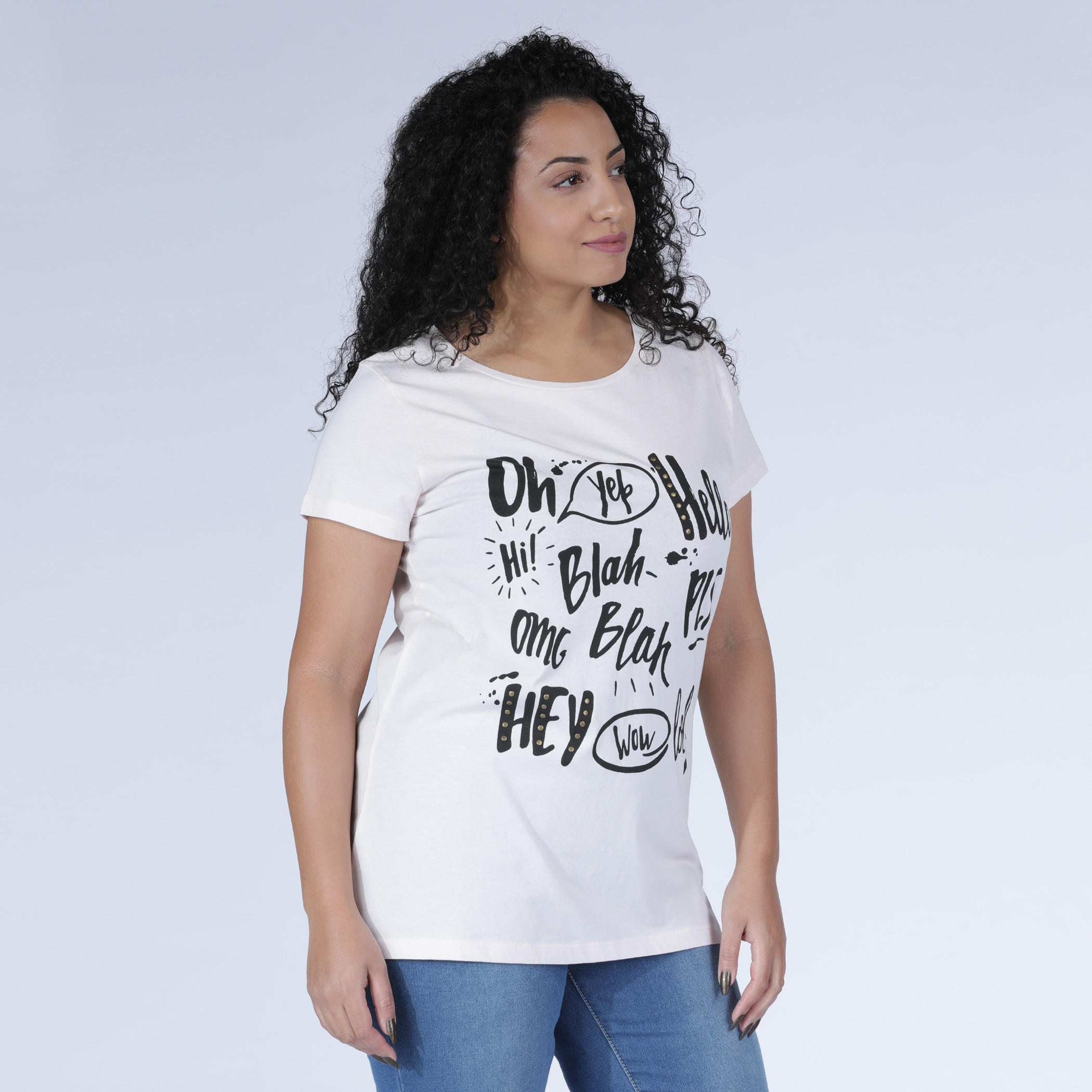 تيشيرت بياقة مستديرة وأكمام قصيرة مع طبعات-women-clothing-tshirts-image-3