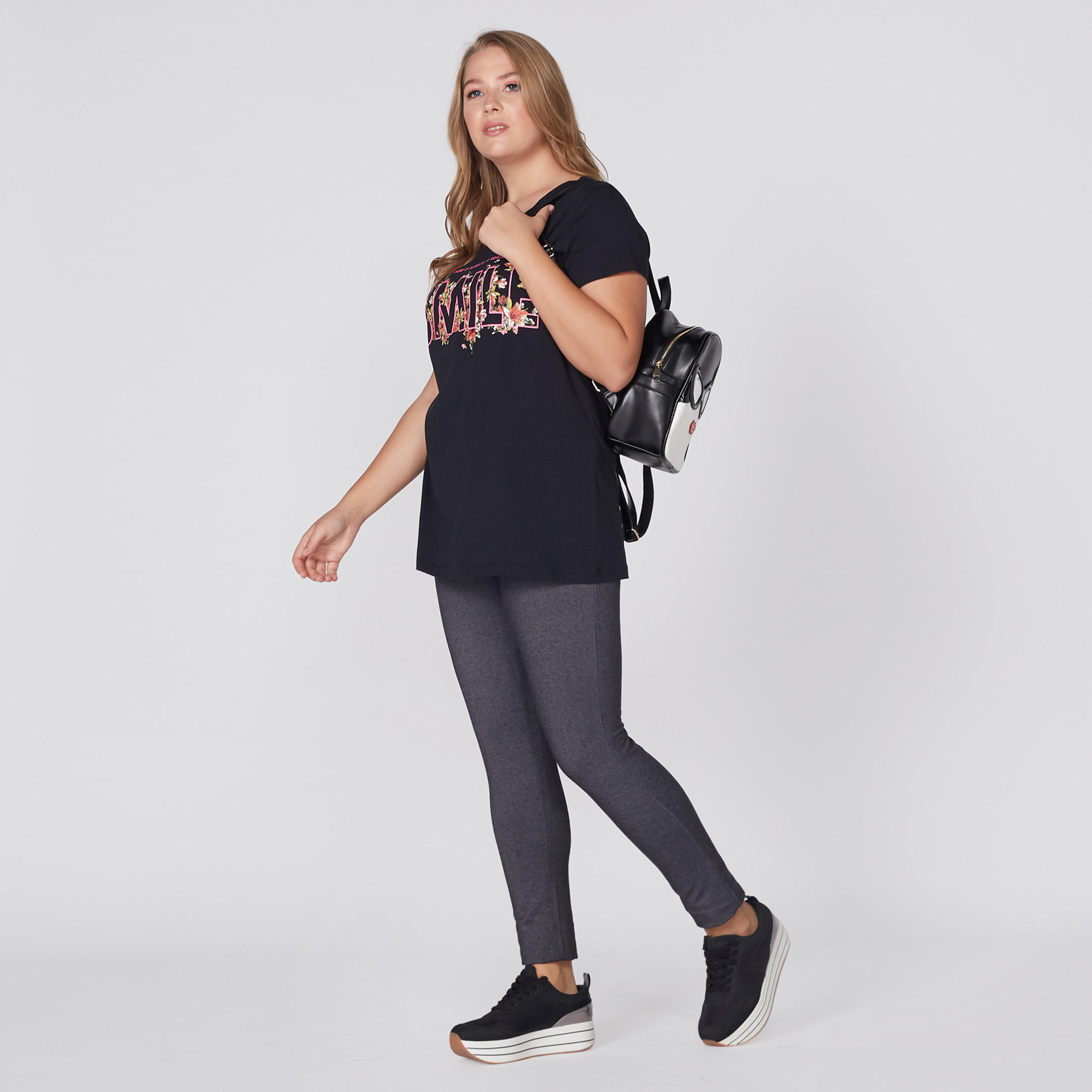 Printed T-Shirt with Round Neck and Short Sleeves-women-clothing-tshirts-image-2
