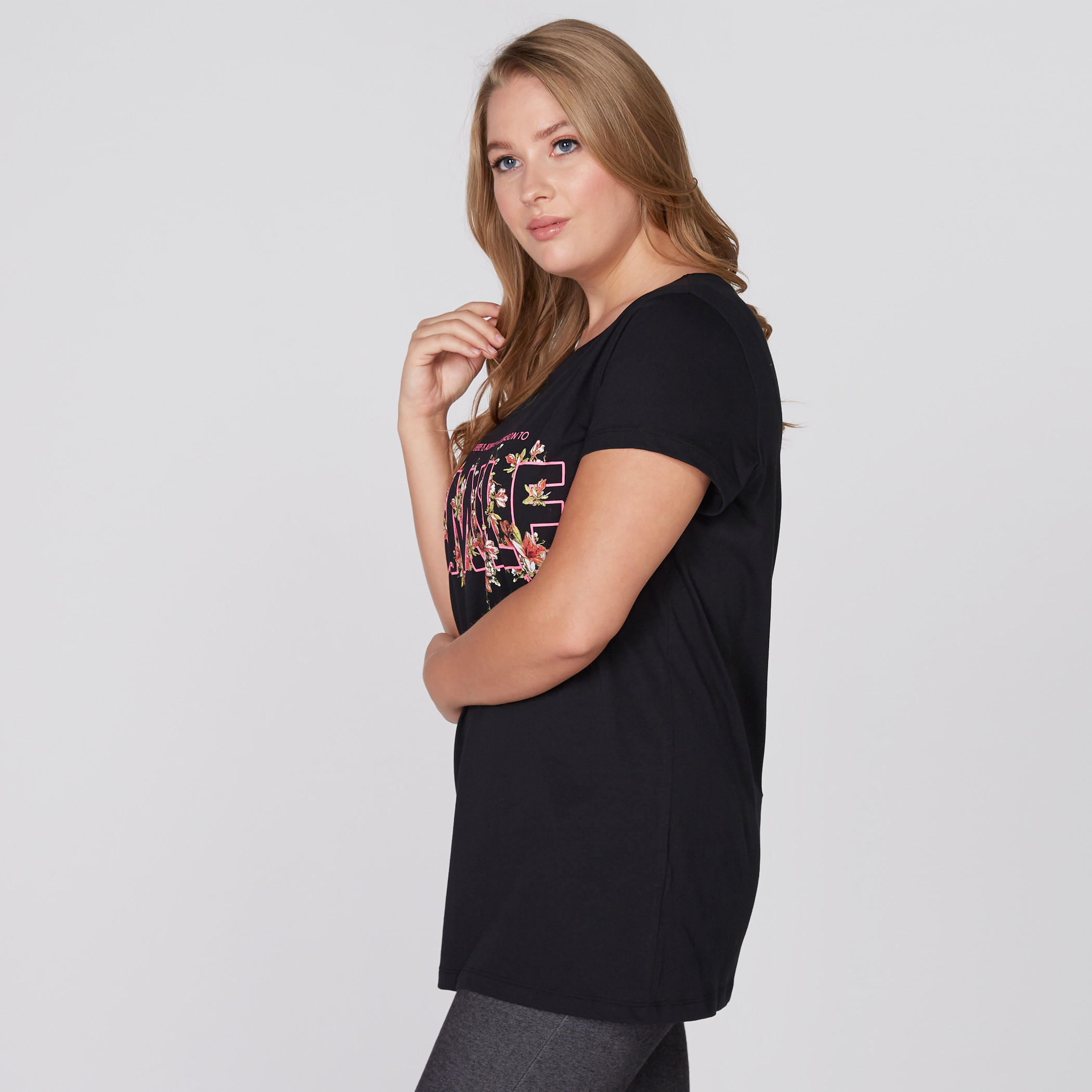 Printed T-Shirt with Round Neck and Short Sleeves-women-clothing-tshirts-image-3