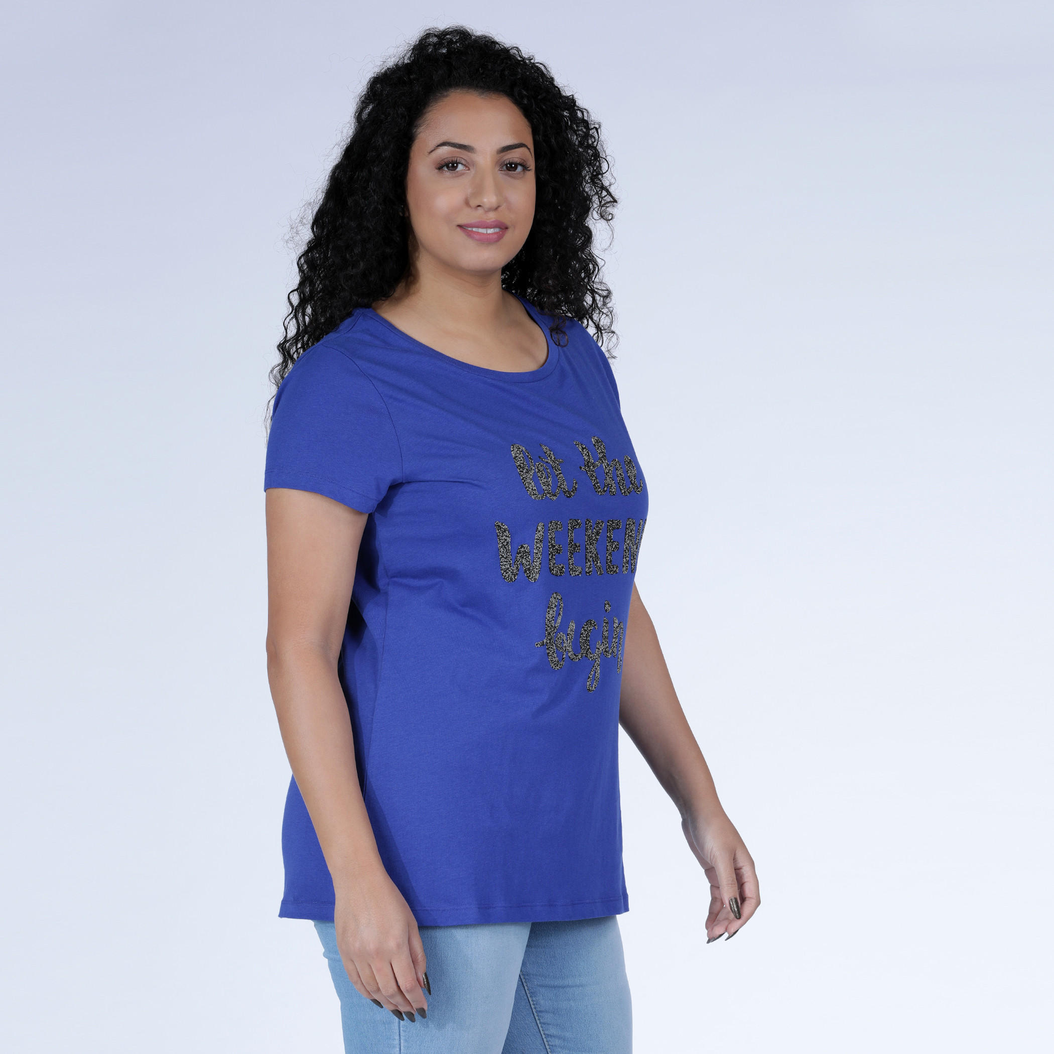 تيشيرت بياقة مستديرة وأكمام قصيرة مع طبعات-women-clothing-tshirts-image-3