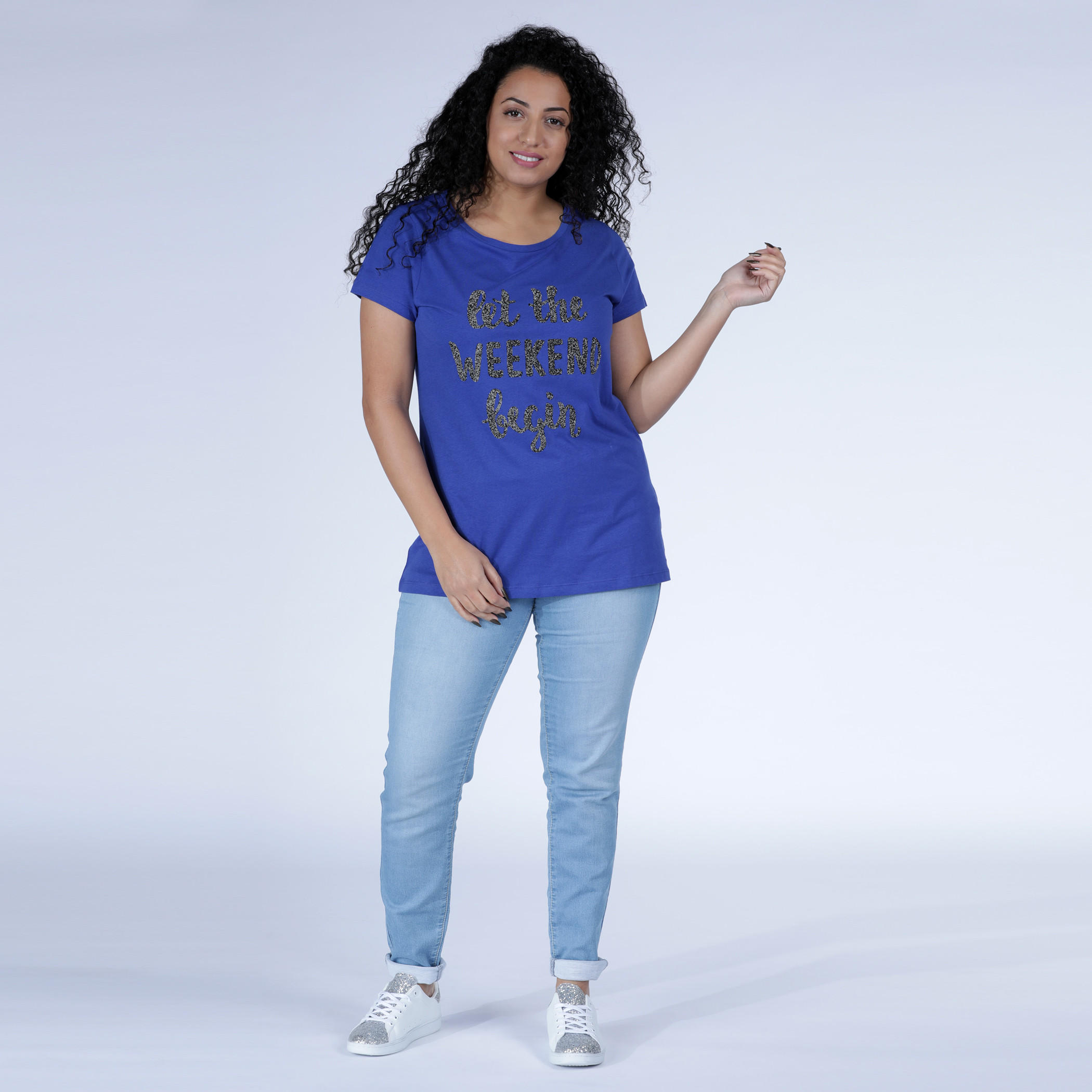 تيشيرت بياقة مستديرة وأكمام قصيرة مع طبعات-women-clothing-tshirts-image-5