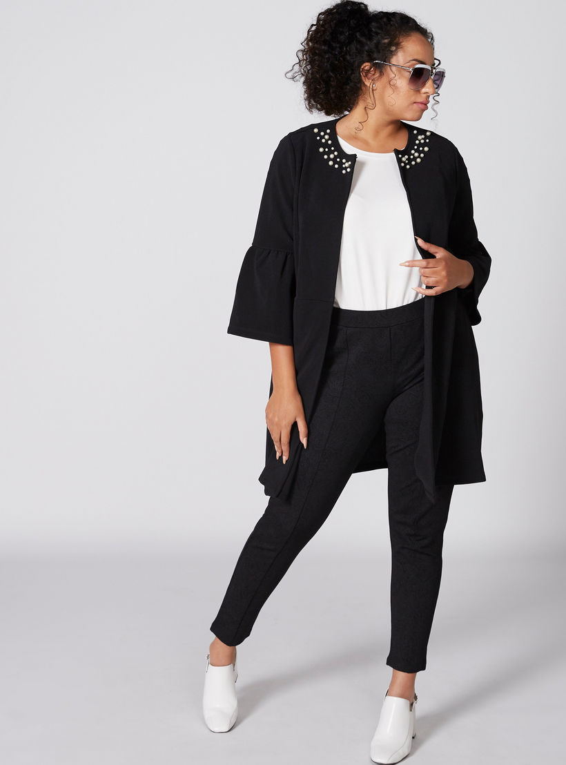 جاكيت طويل بارز الملمس بتفاصيل لؤلؤ-women-winterwear-coatsandjackets-jackets-image-1