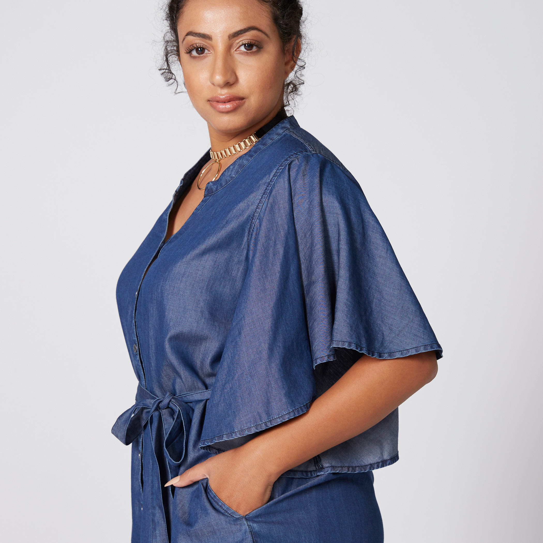 تونيك بياقة V وأكمام واسعة ورباط-women-clothing-shirtsandblouses-blouses-image-3