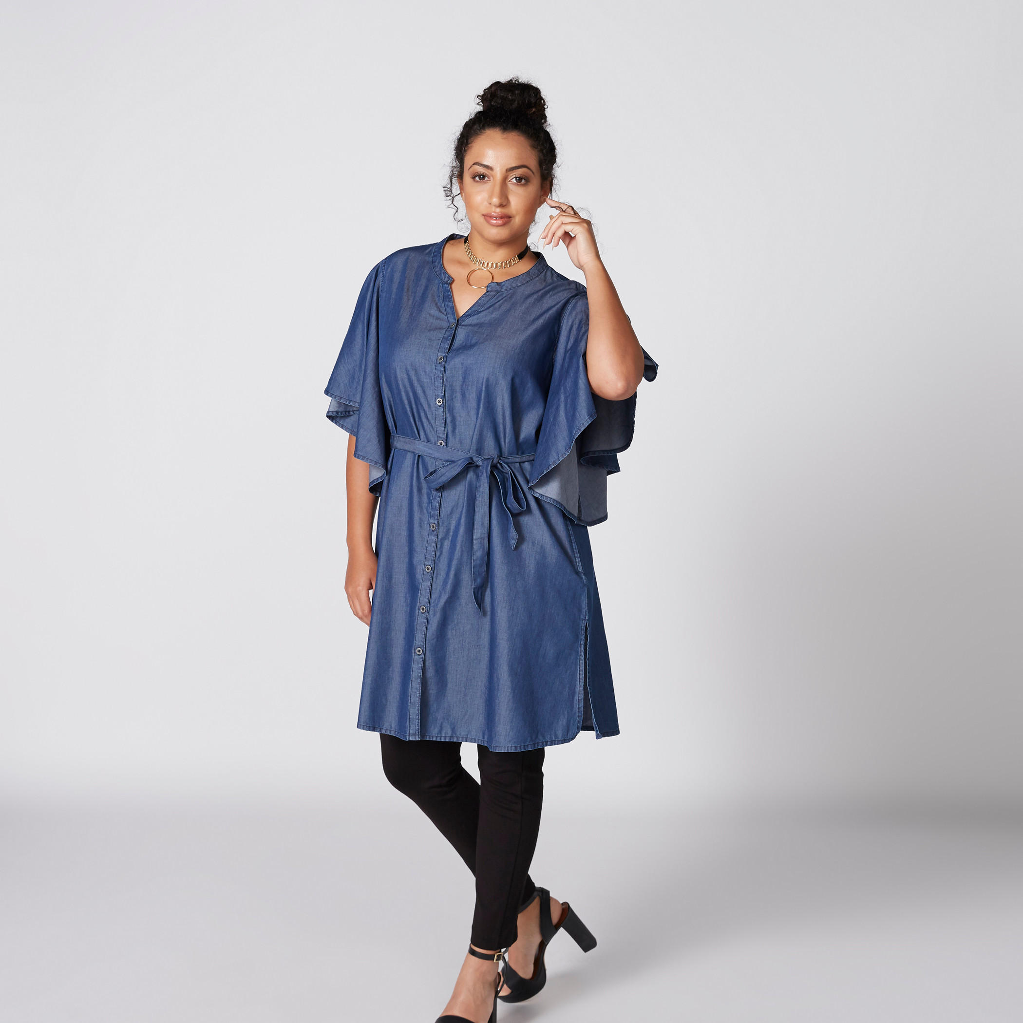 تونيك بياقة V وأكمام واسعة ورباط-women-clothing-shirtsandblouses-blouses-image-4