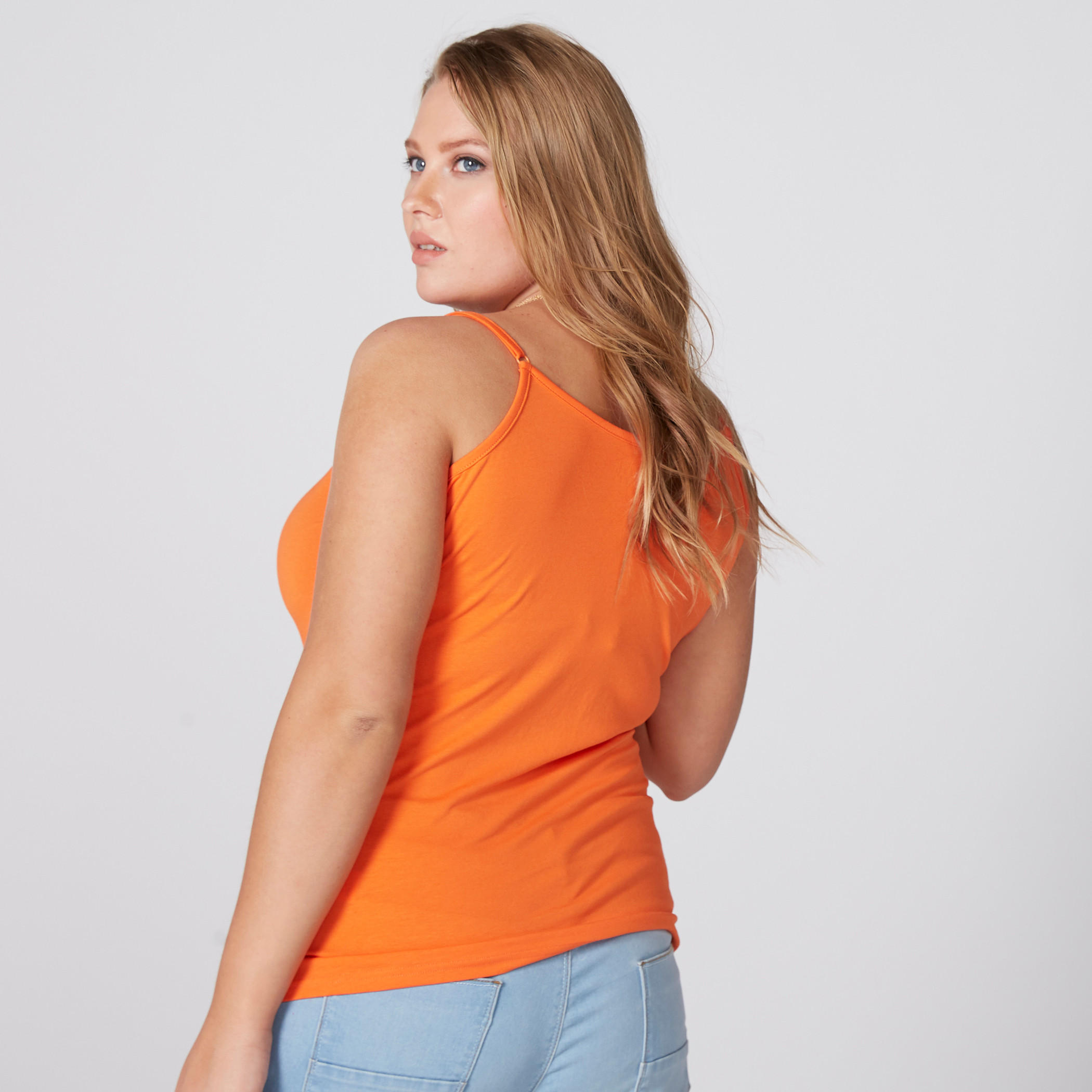 كاميسول بحمالات قابلة للتعديل وياقة عميقة-women-clothing-tshirts-image-2