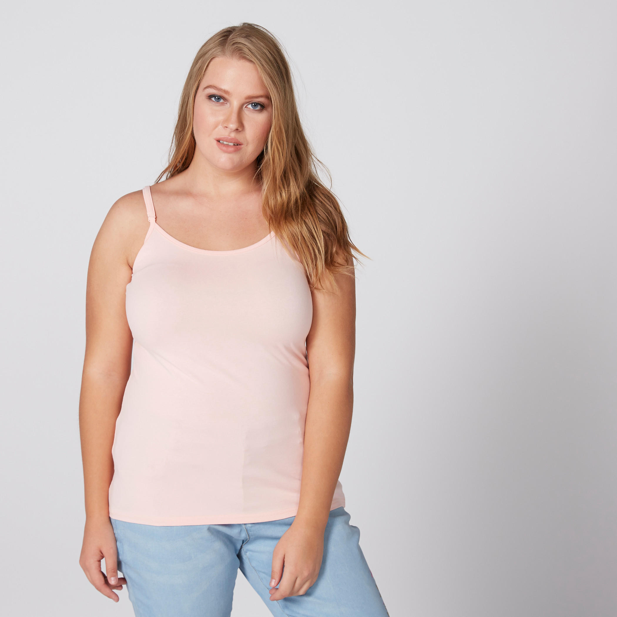 Scoop Neck Camisole with Adjustable Spaghetti Straps-women-clothing-tshirts-image-2
