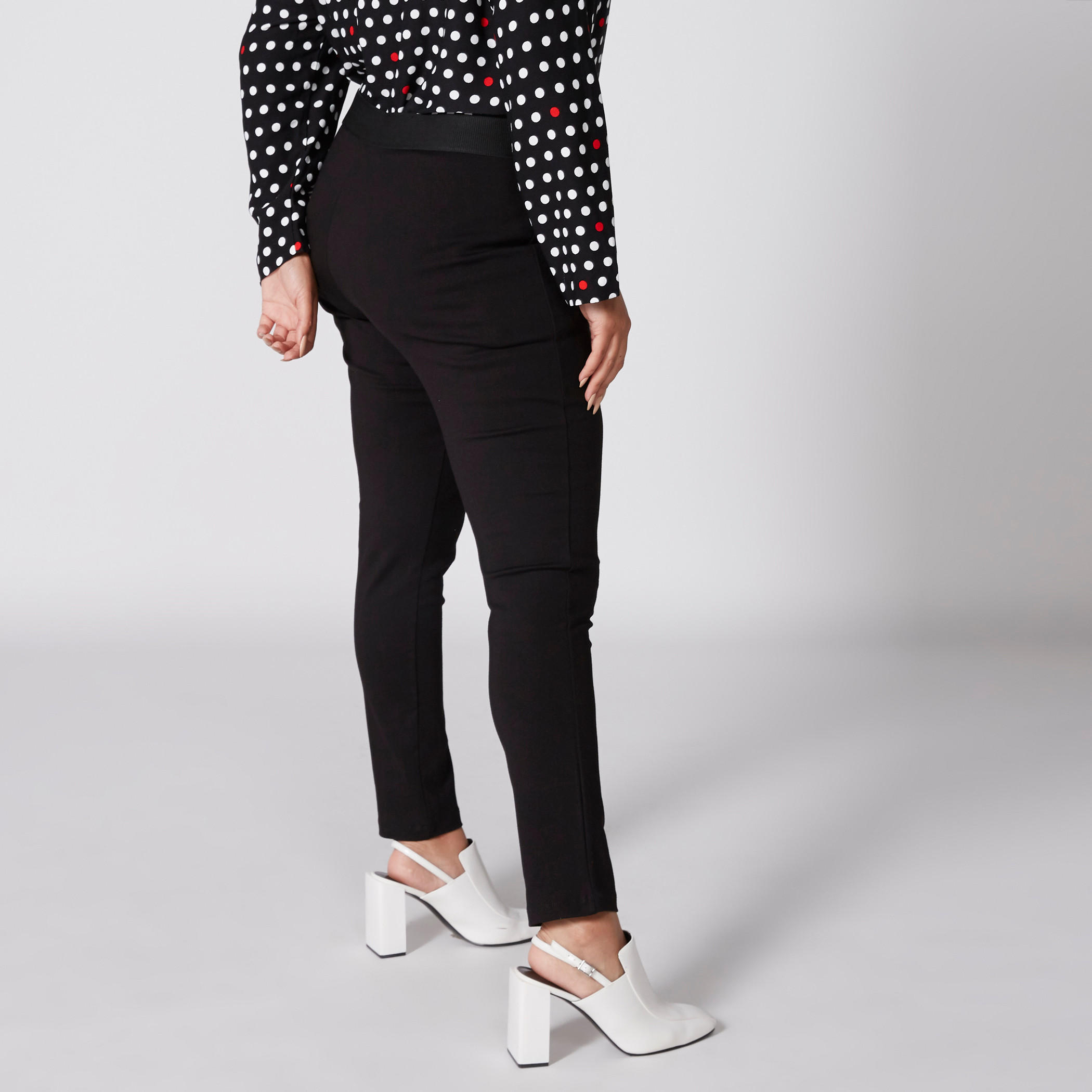 بنطال طويل بخصر مطّاطي متوسط الارتفاع-women-clothing-bottoms-trousers-image-2